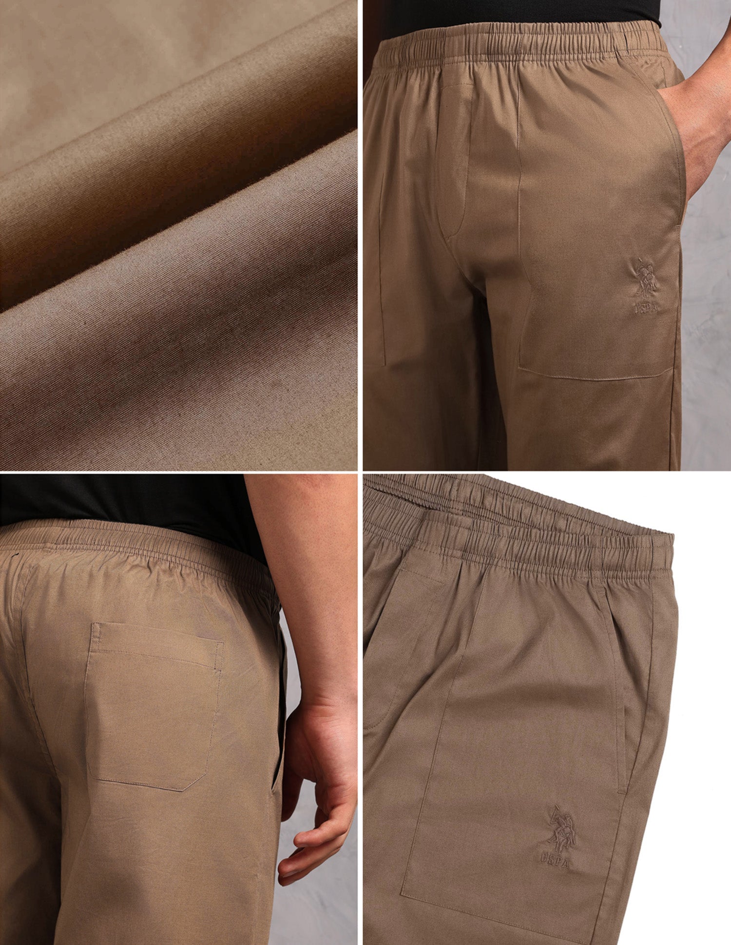 Cotton Stretch Breathable OELP9 Lounge Pants - Pack Of 1 Light Brown - U.S. POLO ASSN. | Large