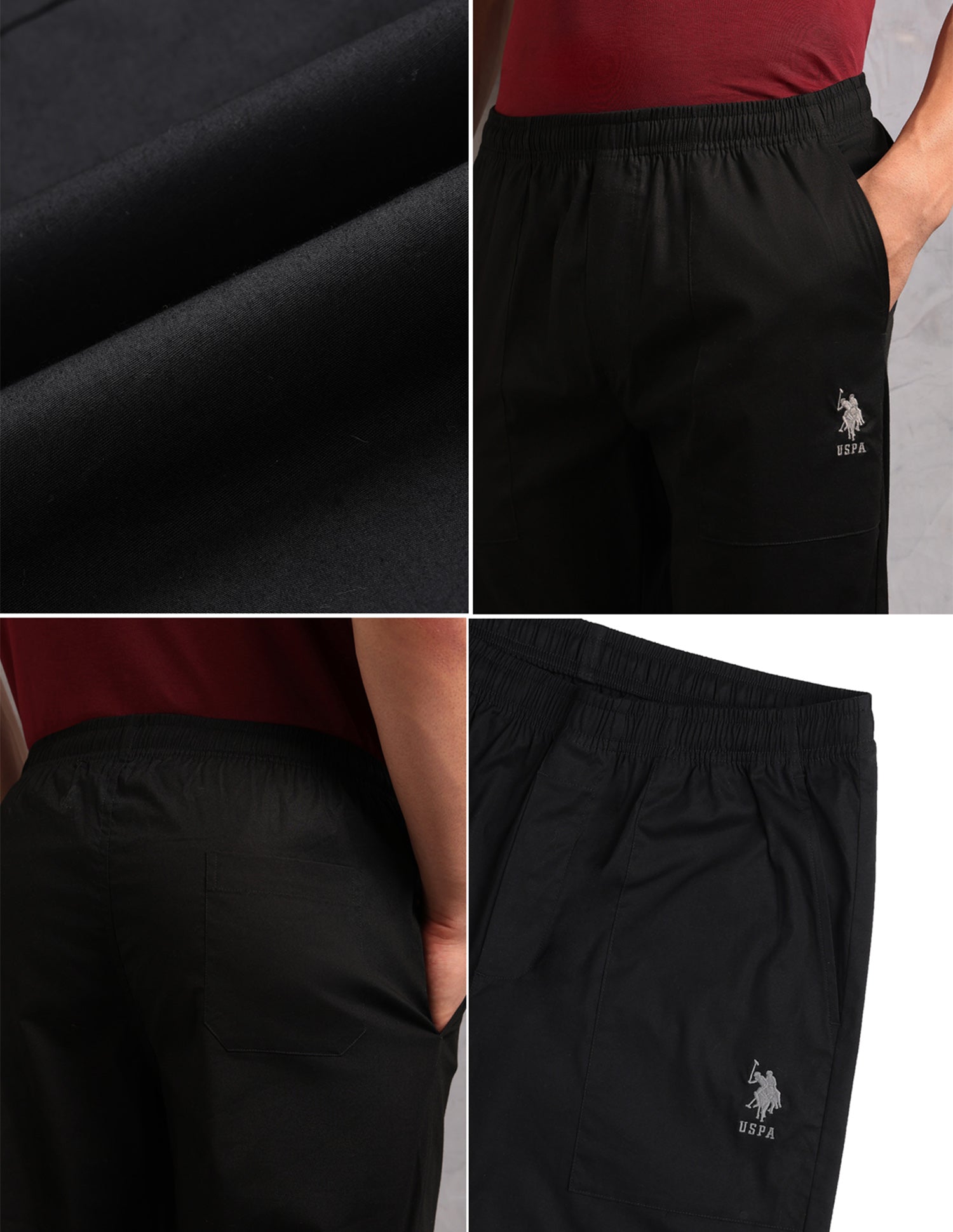 Cotton Stretch Breathable OELP9 Lounge Pants - Pack Of 1 Black - U.S. POLO ASSN. | Large
