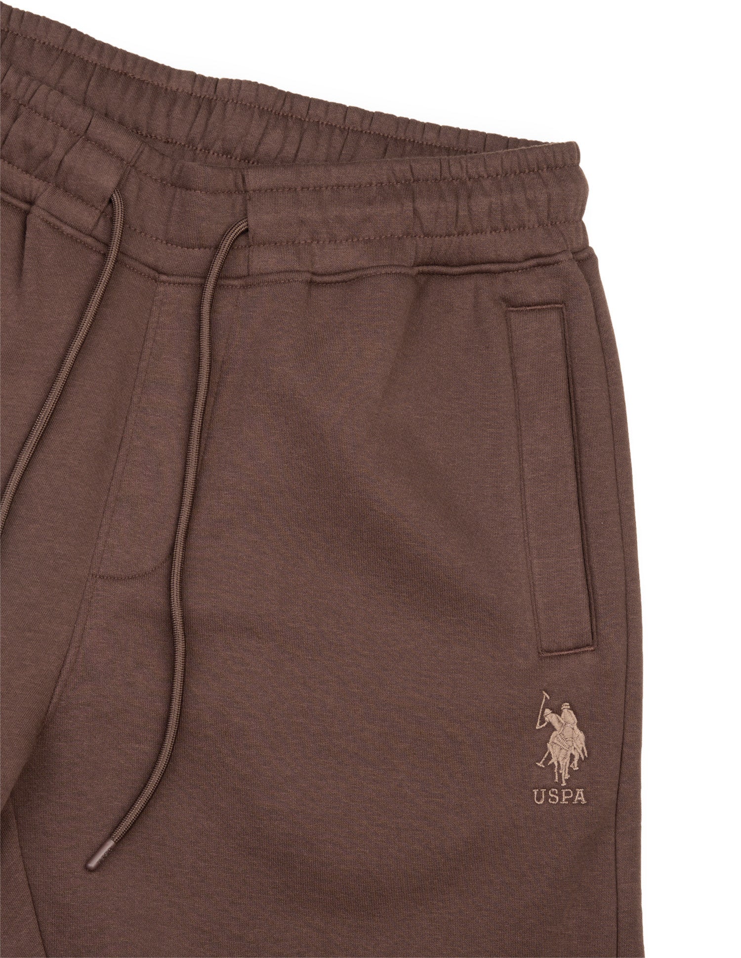 Cotton Fleece Relaxed Fit LR007 Track Pants Dark Brown - U.S. Polo Assn. India | Large