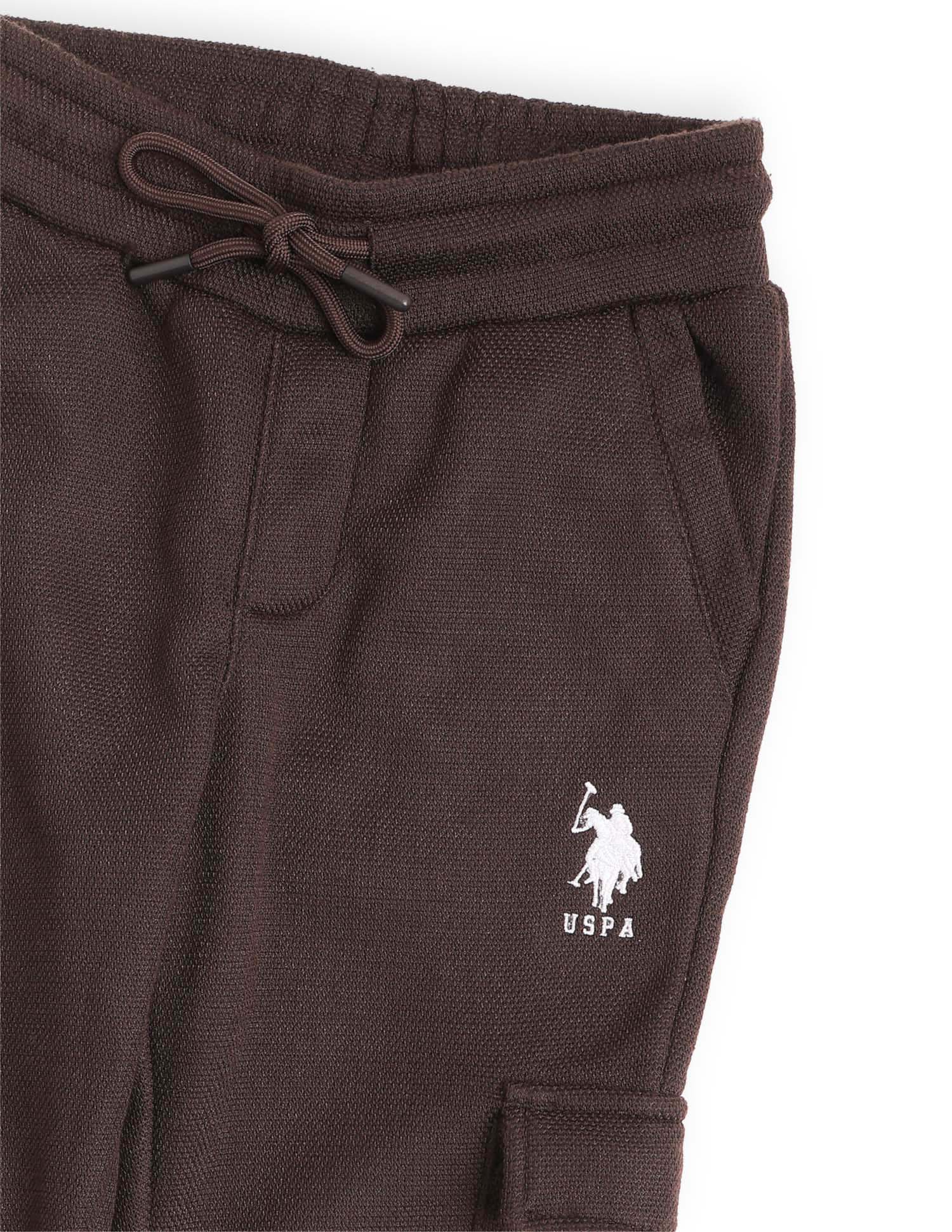Boys Textured Regular Fit Track Pants Light Brown - U.S. POLO ASSN. | Large