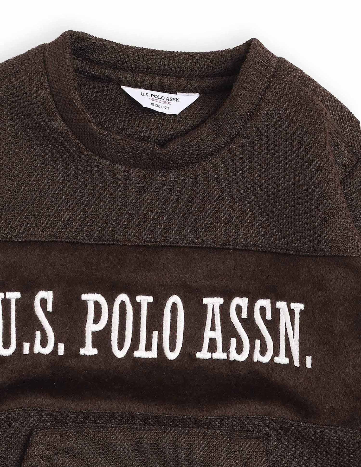 Boys Brand Embroidered Regular Fit Sweatshirt Light Brown - U.S. POLO ASSN. | Large