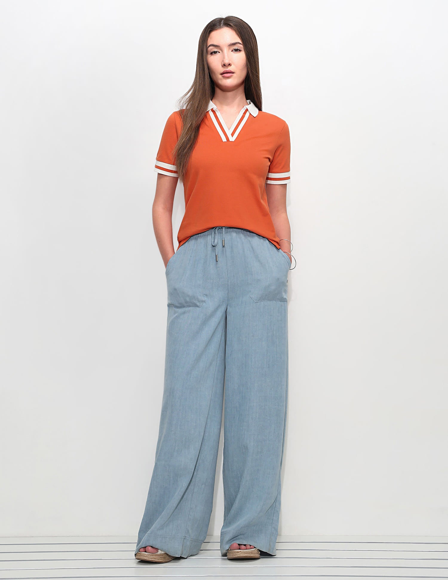 Regular Fit Solid Polo Shirt Dark Orange - U.S. Polo Assn. India | Large