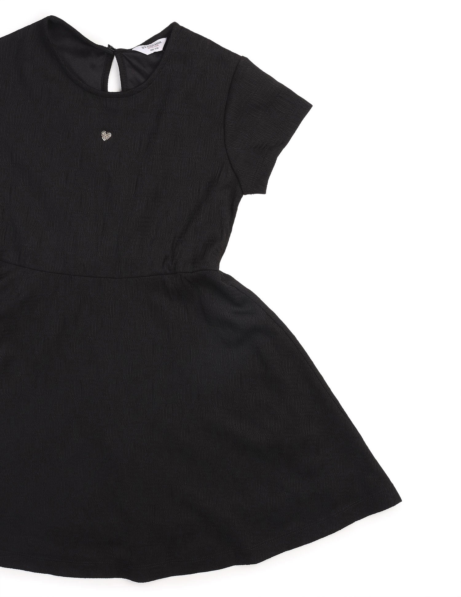 Girls Textured A-Line Dress Black - U.S. POLO ASSN. | Large