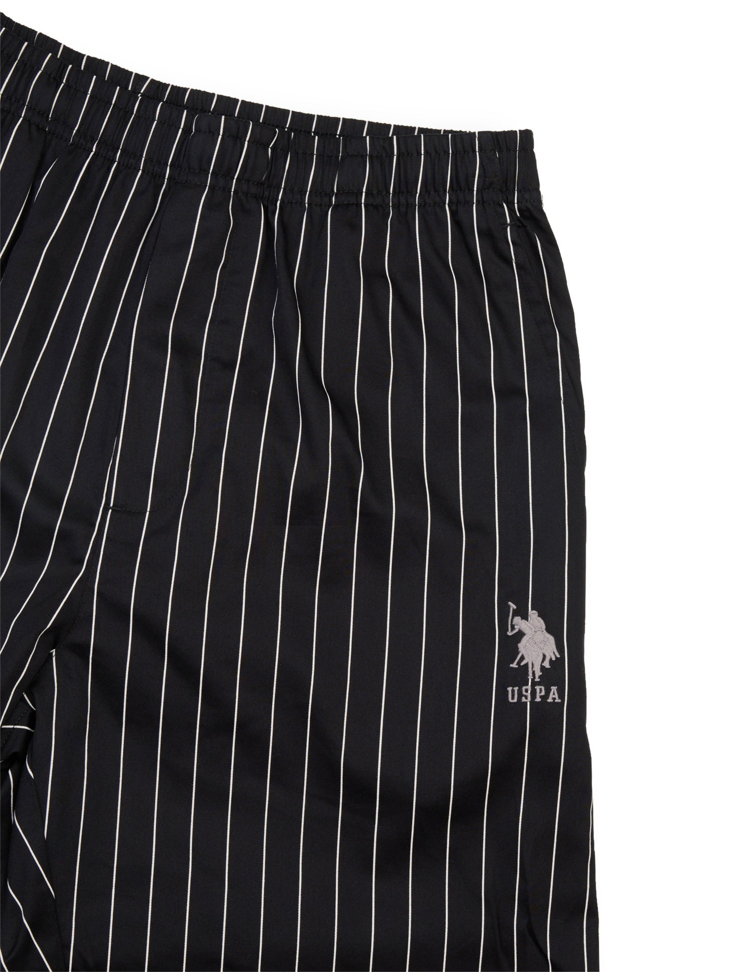 Pure Cotton Striped OESS03 Sleep Set Black - U.S. Polo Assn. India | Large
