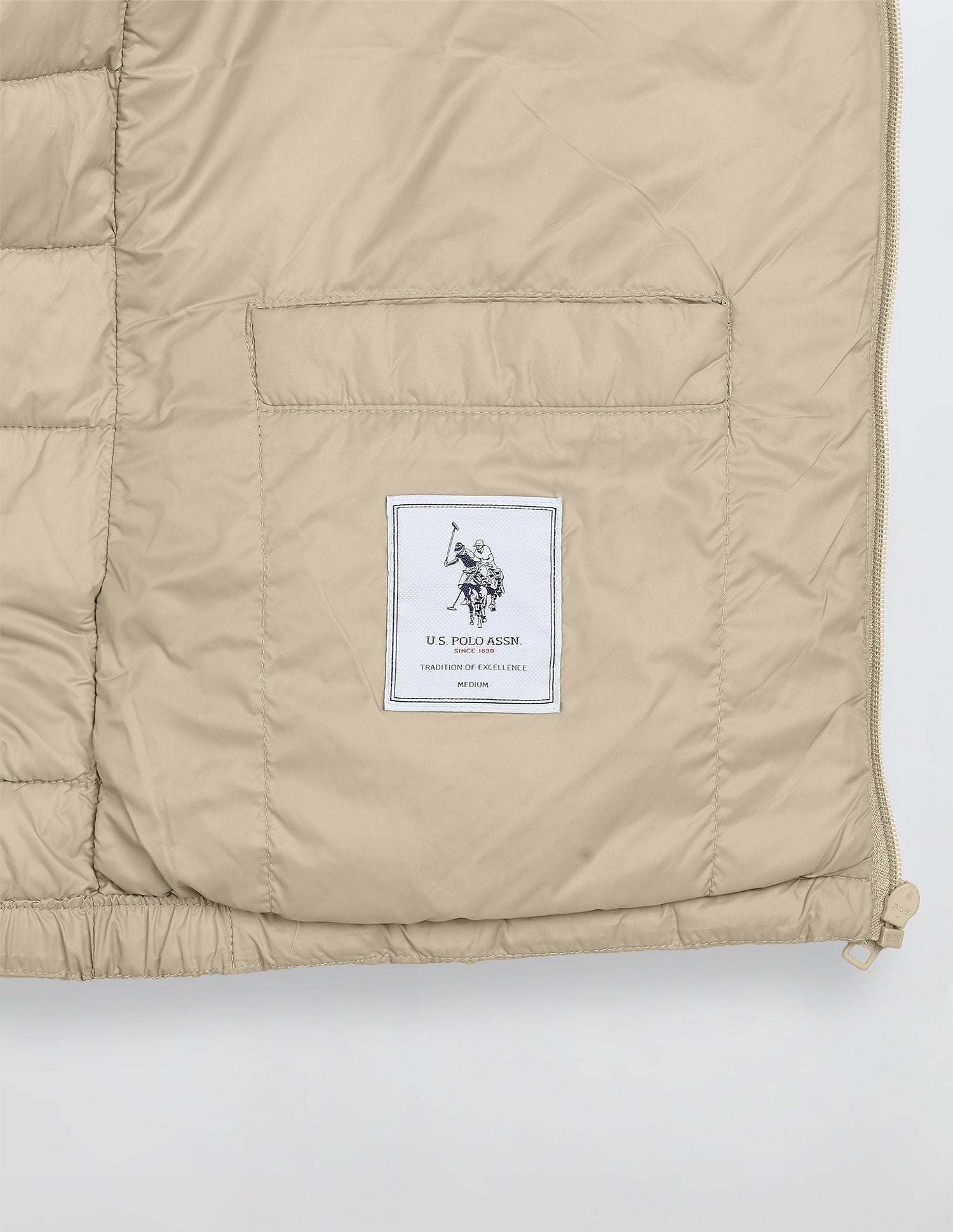 Packable Puffer Jacket Beige - U.S. Polo Assn. India | Large