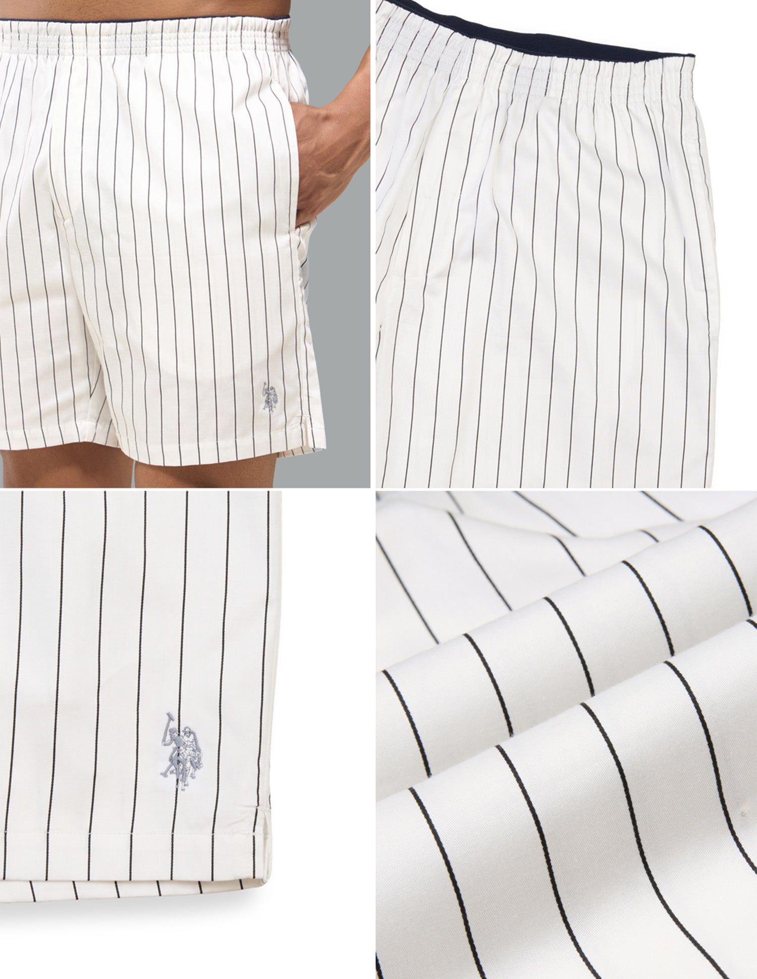 Printed Mid Rise OEX22 Boxer Shorts White - U.S. Polo Assn. India | Large