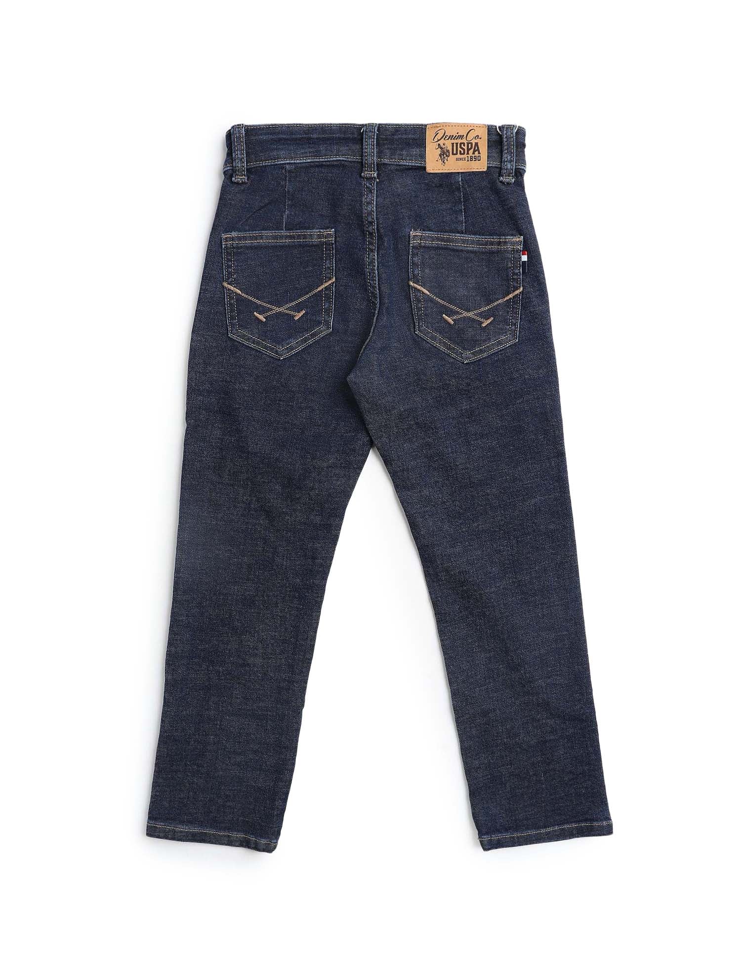 Boys Relaxed Fit Mid Rise Jeans Blue - U.S. POLO ASSN. | Large