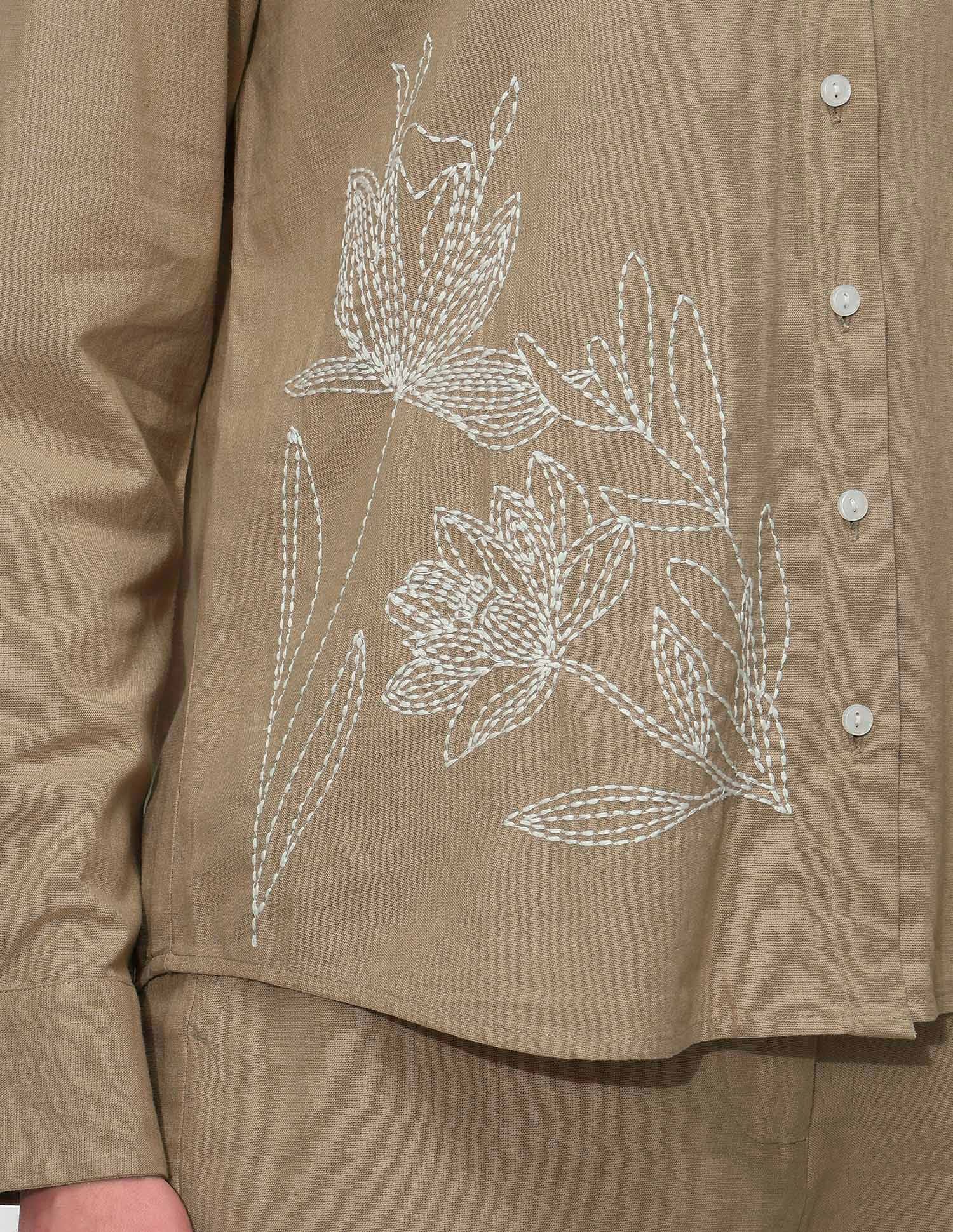 Relaxed Fit Floral Shirt Beige - U.S. Polo Assn. India | Large