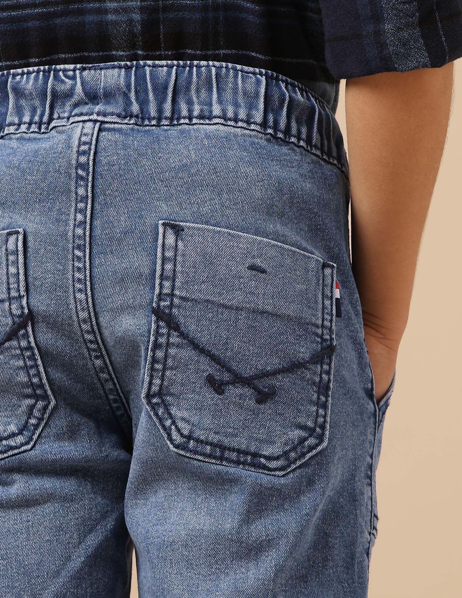 Boys Stone Washed Regular Fit Cargo Jeans Light Blue - U.S. POLO ASSN. | Large