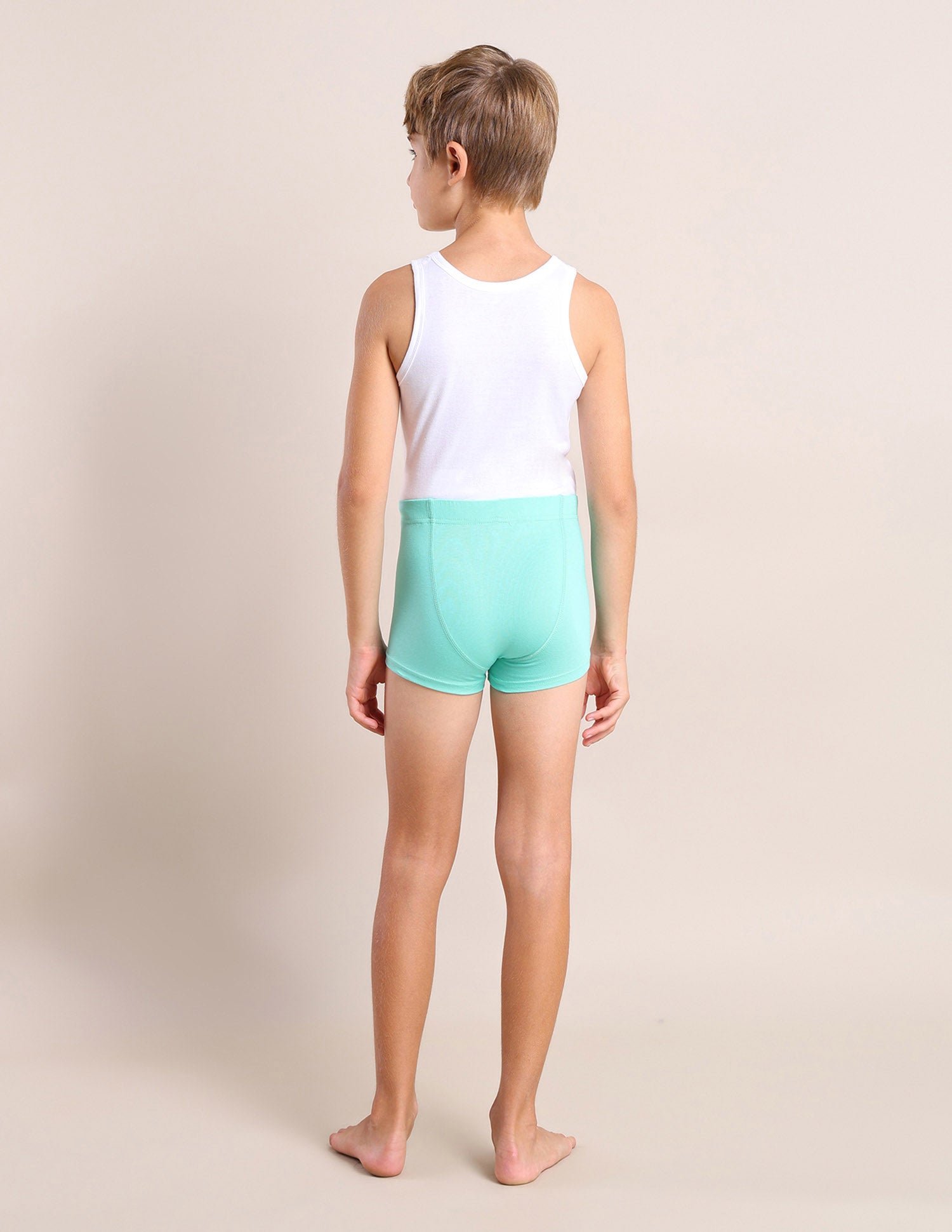 Boys Cotton Spandex Solid Trunks - Pack Of 3 Purple, Yellow and Green - U.S. POLO ASSN. | Large