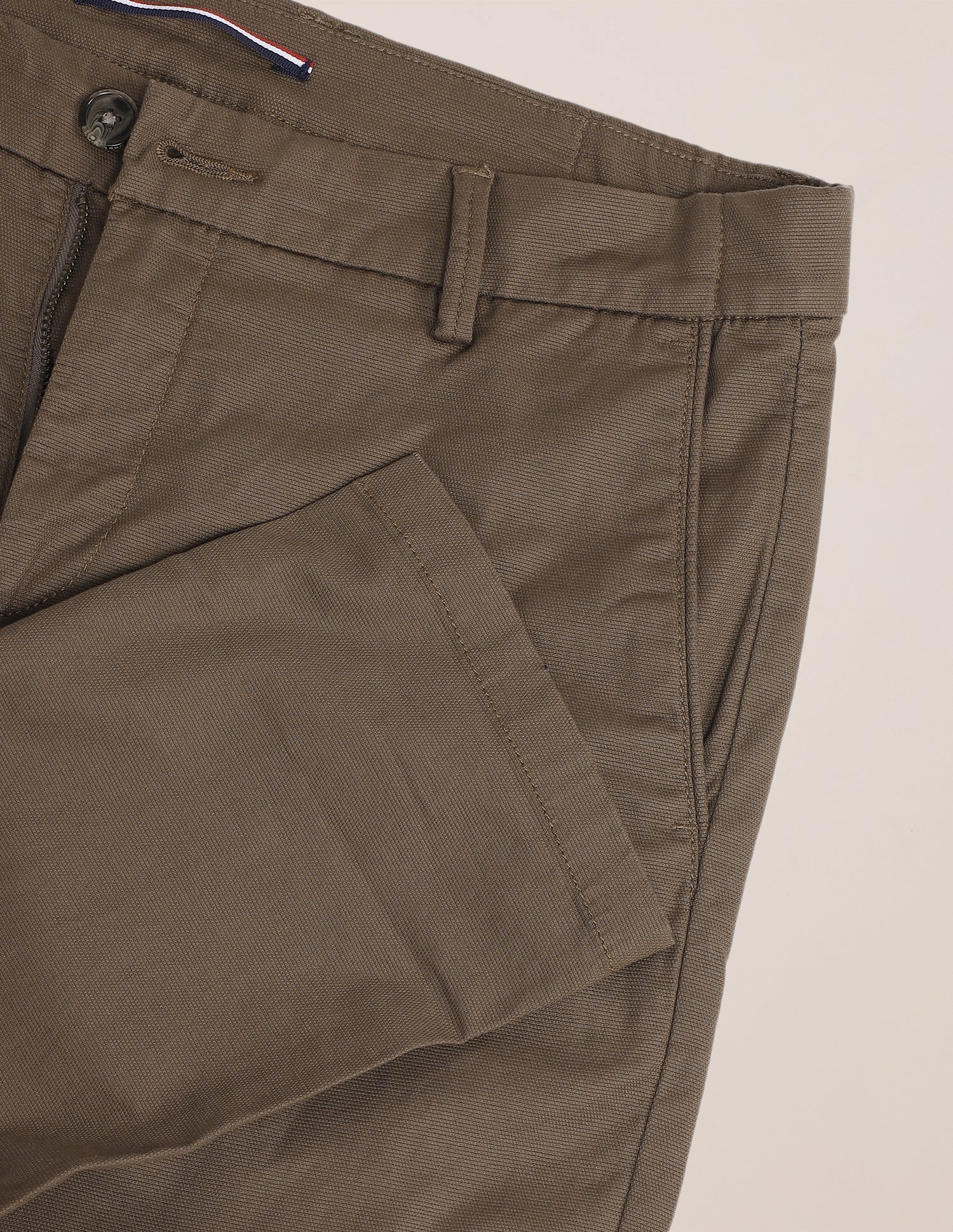 Austin Slim Fit Flat Front Trousers Brown - U.S. Polo Assn. India | Large