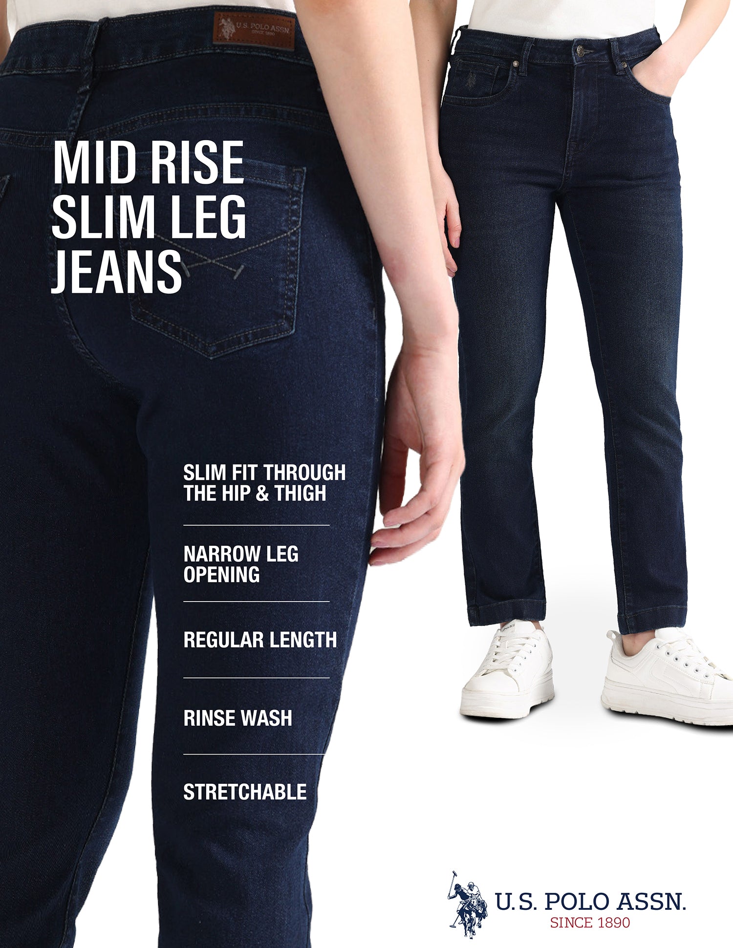 Slim Fit Blue Jeans Blue - U.S. Polo Assn. India | Large