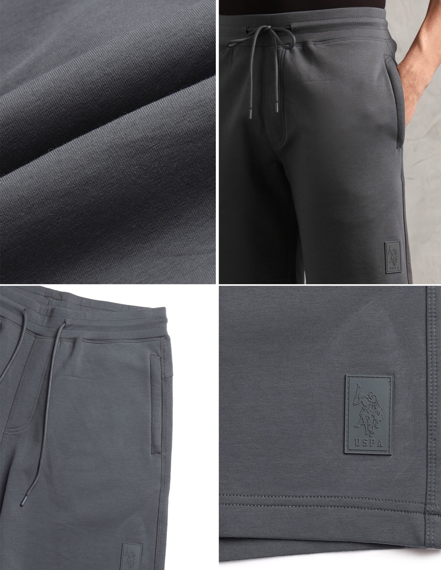 Mid Rise Comfort Fit PS003-PL Lounge Shorts - Pack Of 1 Iron Gate - U.S. Polo Assn. India | Large