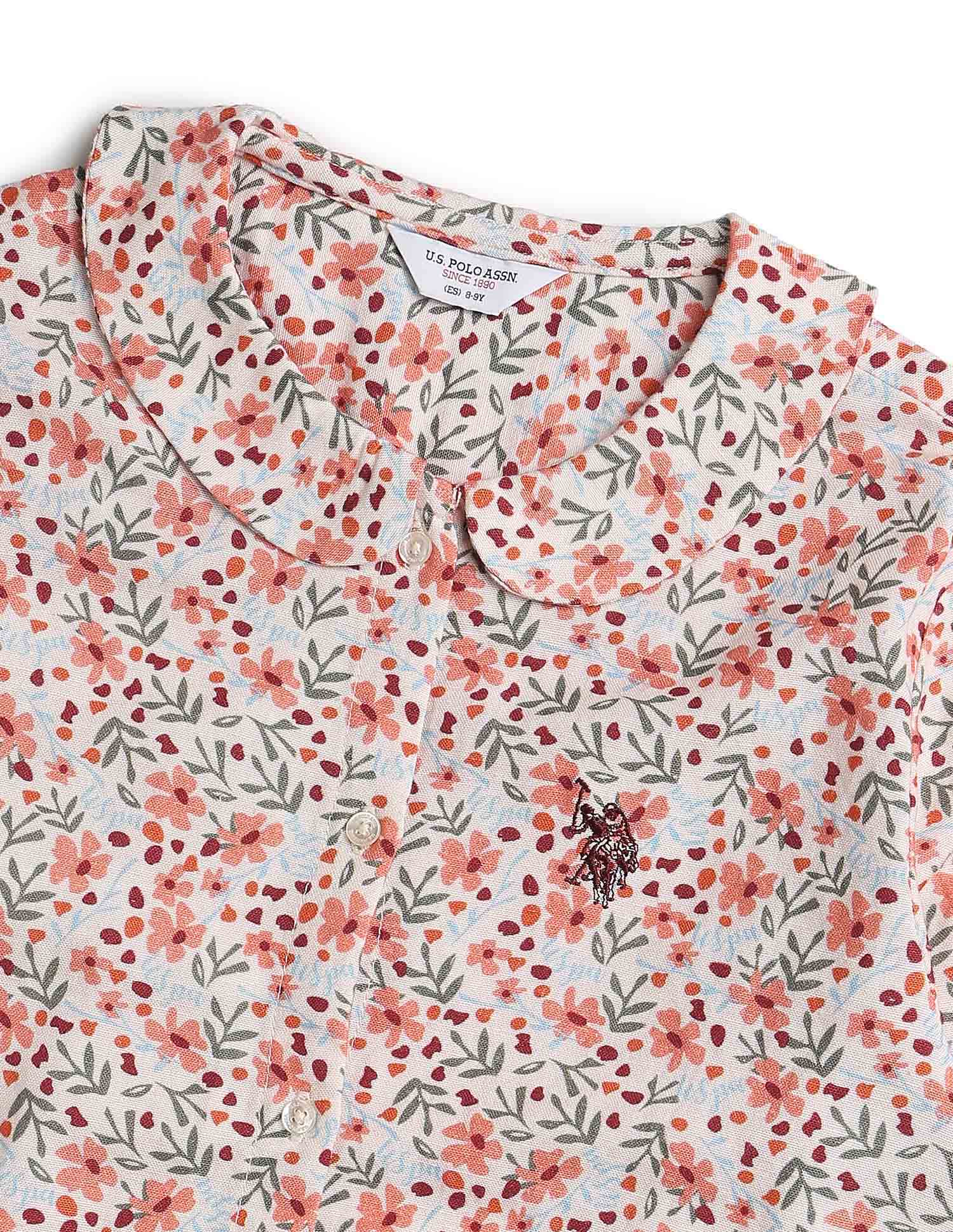 Girls Floral Brand Printed Top Multi6 - U.S. POLO ASSN. | Large