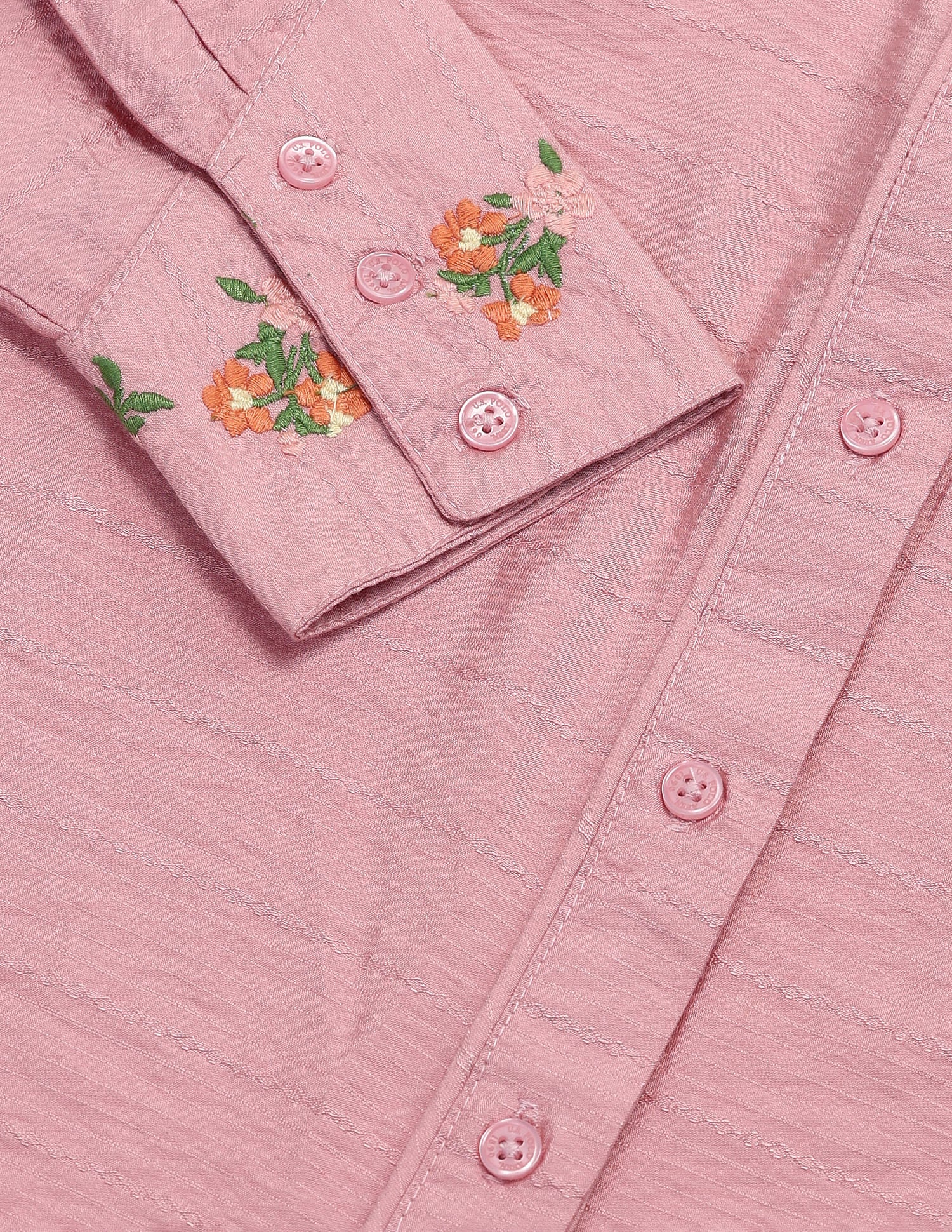 Embroidered Yoke Dobby Top Pink - U.S. Polo Assn. India | Large