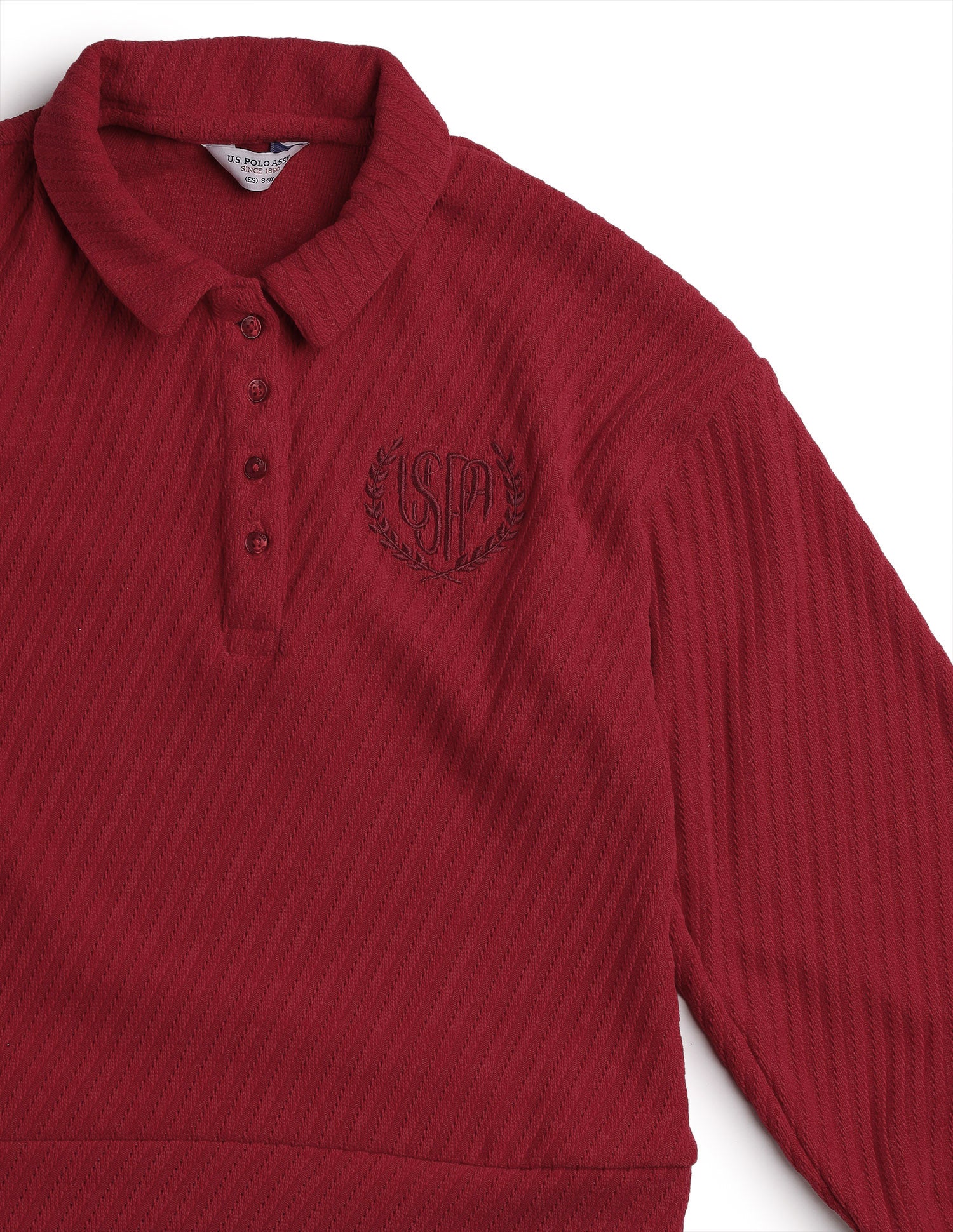 Girls Textured Boxy Fit Top Red - U.S. POLO ASSN. | Large