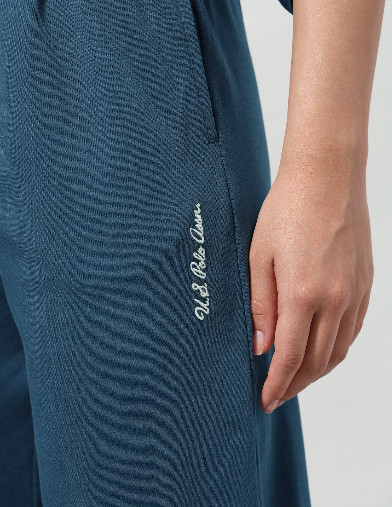 Solid T-Shirt With Wide Leg Track Pants Teal - U.S. Polo Assn. India | Large
