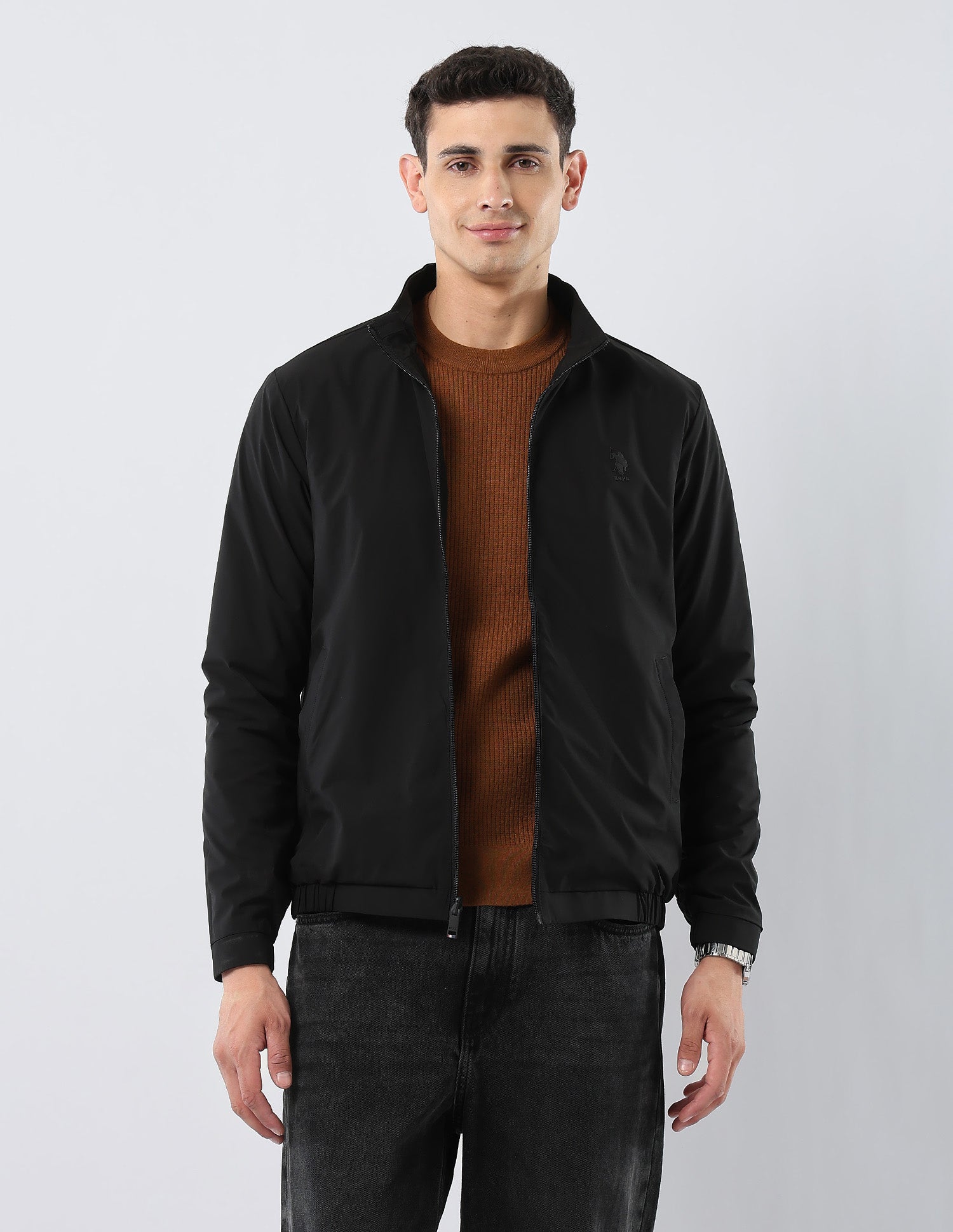 Colour Blocked Reversible Jacket Black - U.S. POLO ASSN. | Large