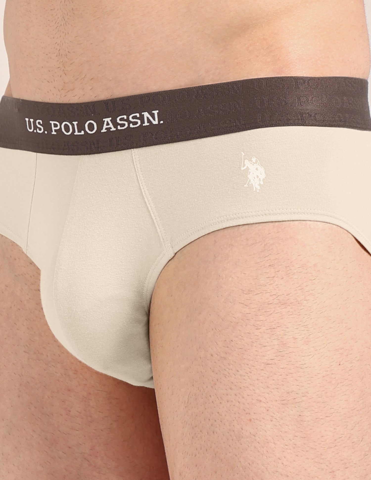 Antibacterial Dual Layered OEB21 Brief - Pack Of 2 Oatmeal/Mulch - U.S. Polo Assn. India | Large