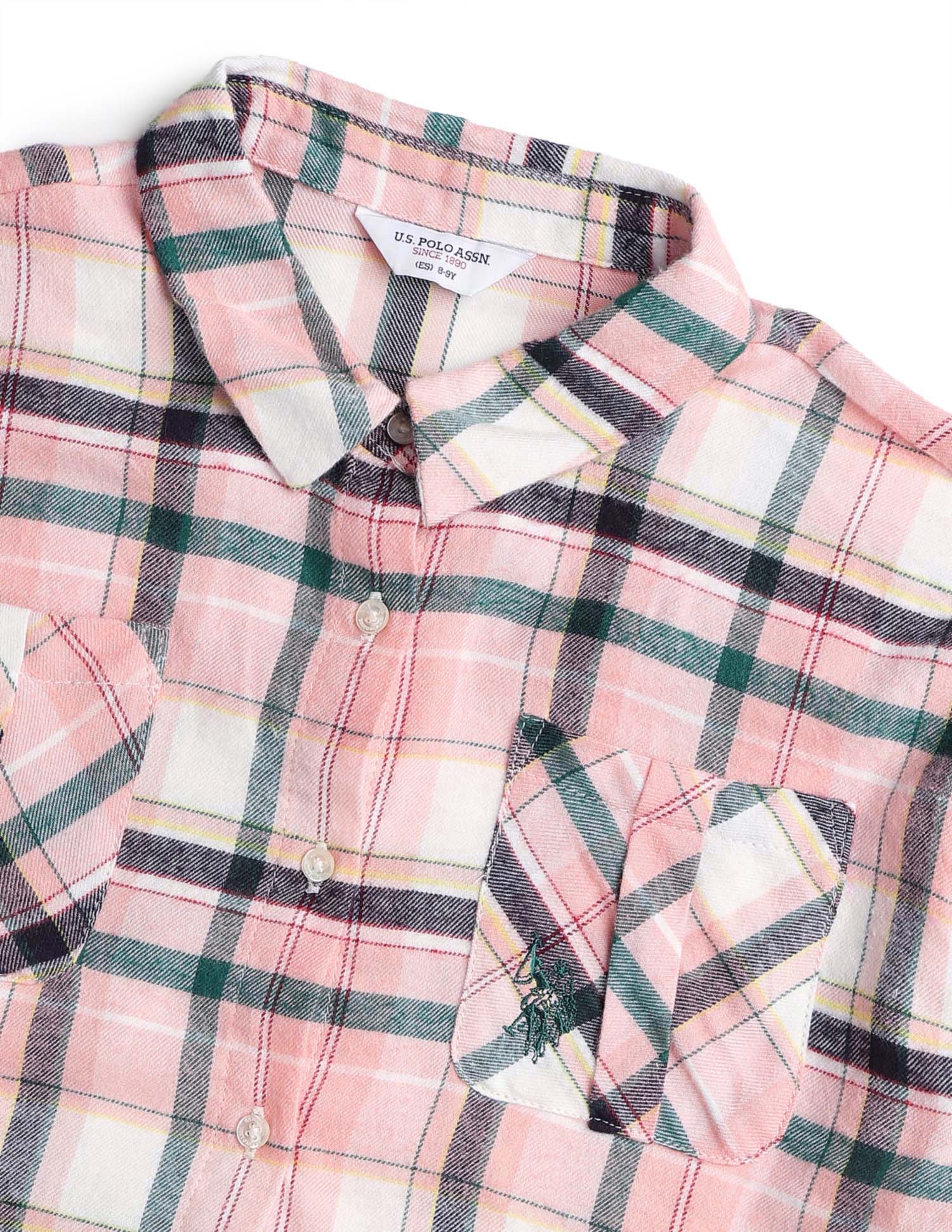 Girls Checked Regular Fit Top Pink - U.S. POLO ASSN. | Large