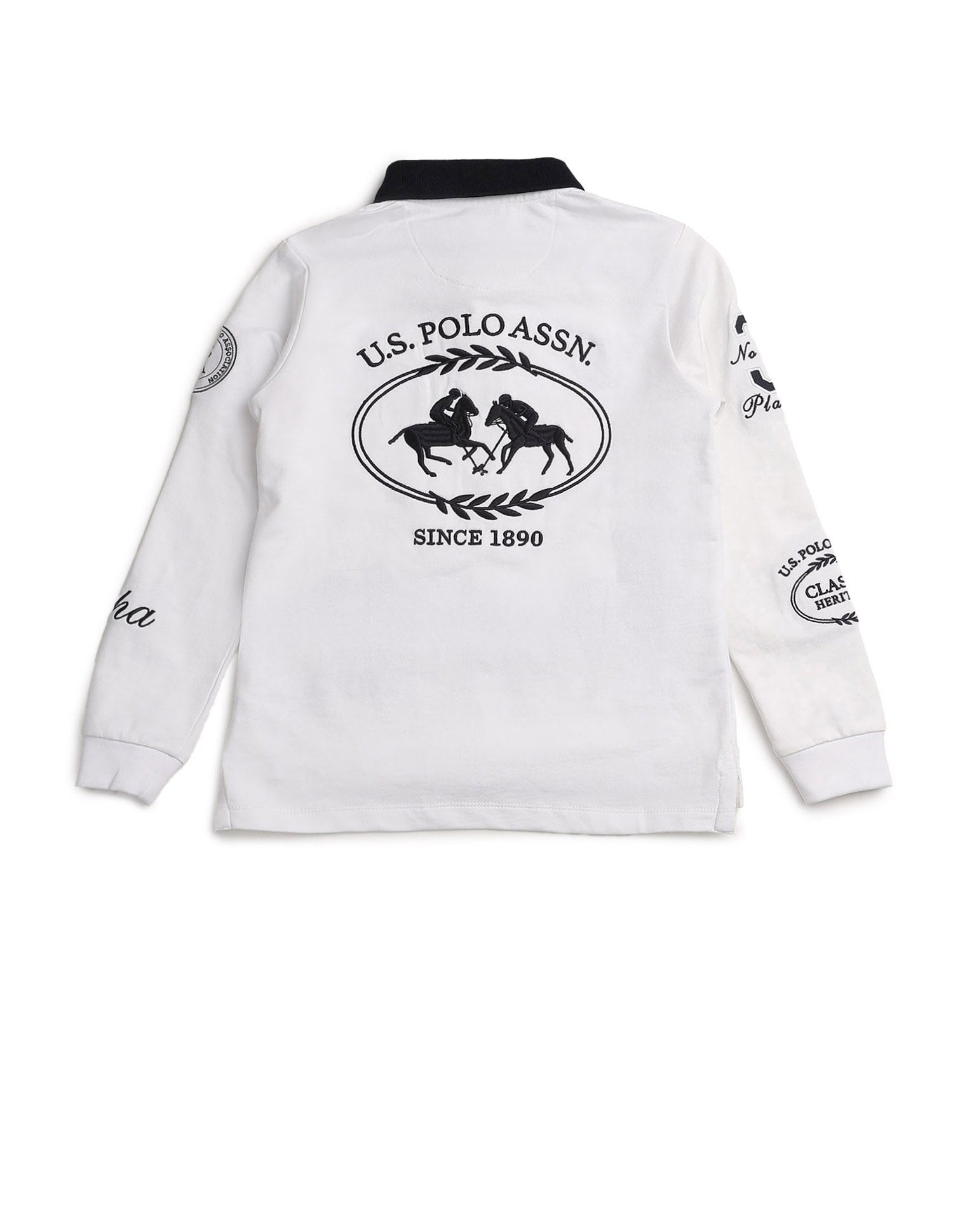 Boys Graphic Brand Embroidered Regular Fit Polo Shirt White - U.S. POLO ASSN. | Large
