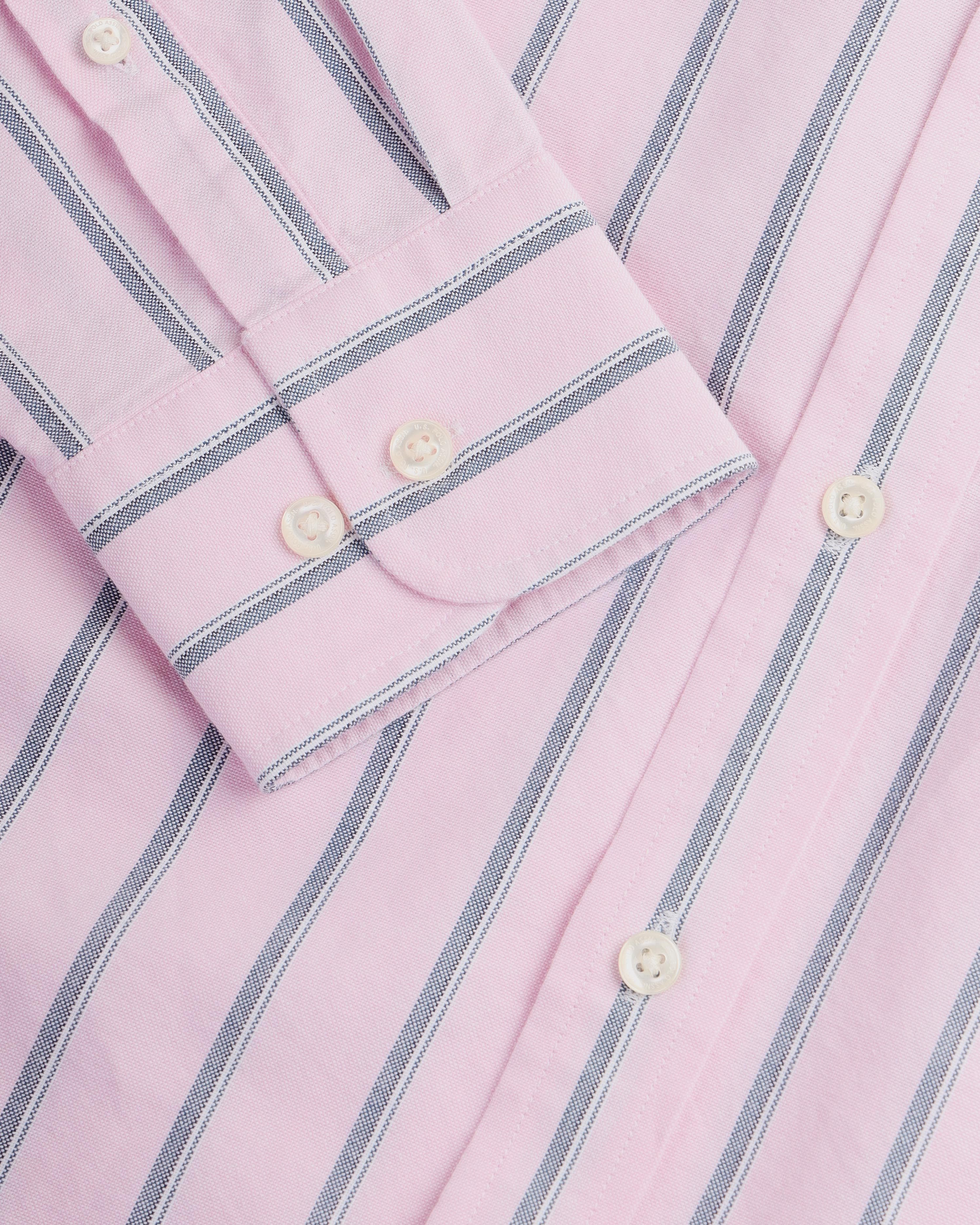 Vertical Stripes Pure Cotton Shirt Pink - U.S. POLO ASSN. | Large