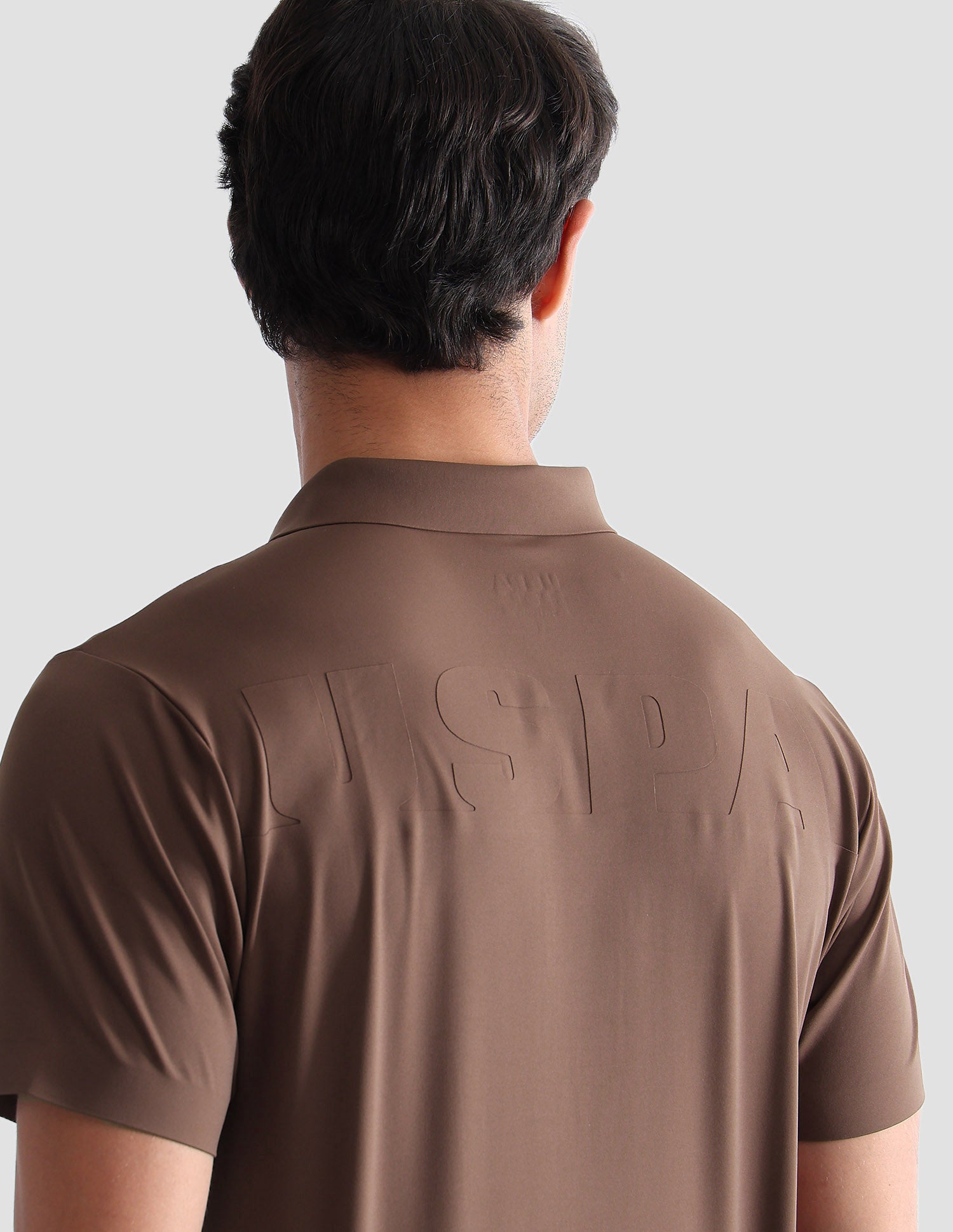 Brand Embossed Active Polo Shirt Brown - U.S. POLO ASSN. | Large