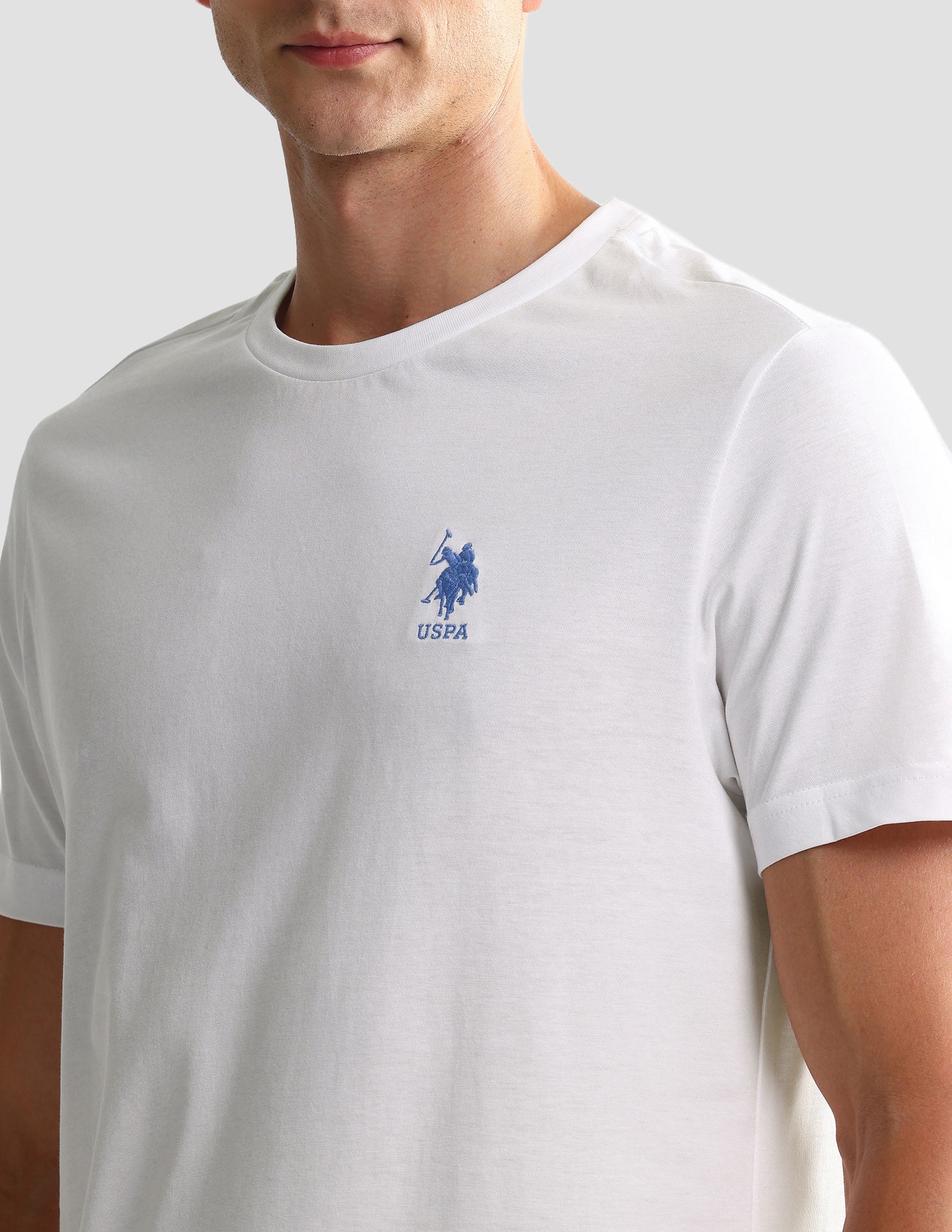 Tonal Logo Cotton 1633 Lounge T-Shirt - Pack Of 2 Blue Mel and White - U.S. POLO ASSN. | Large