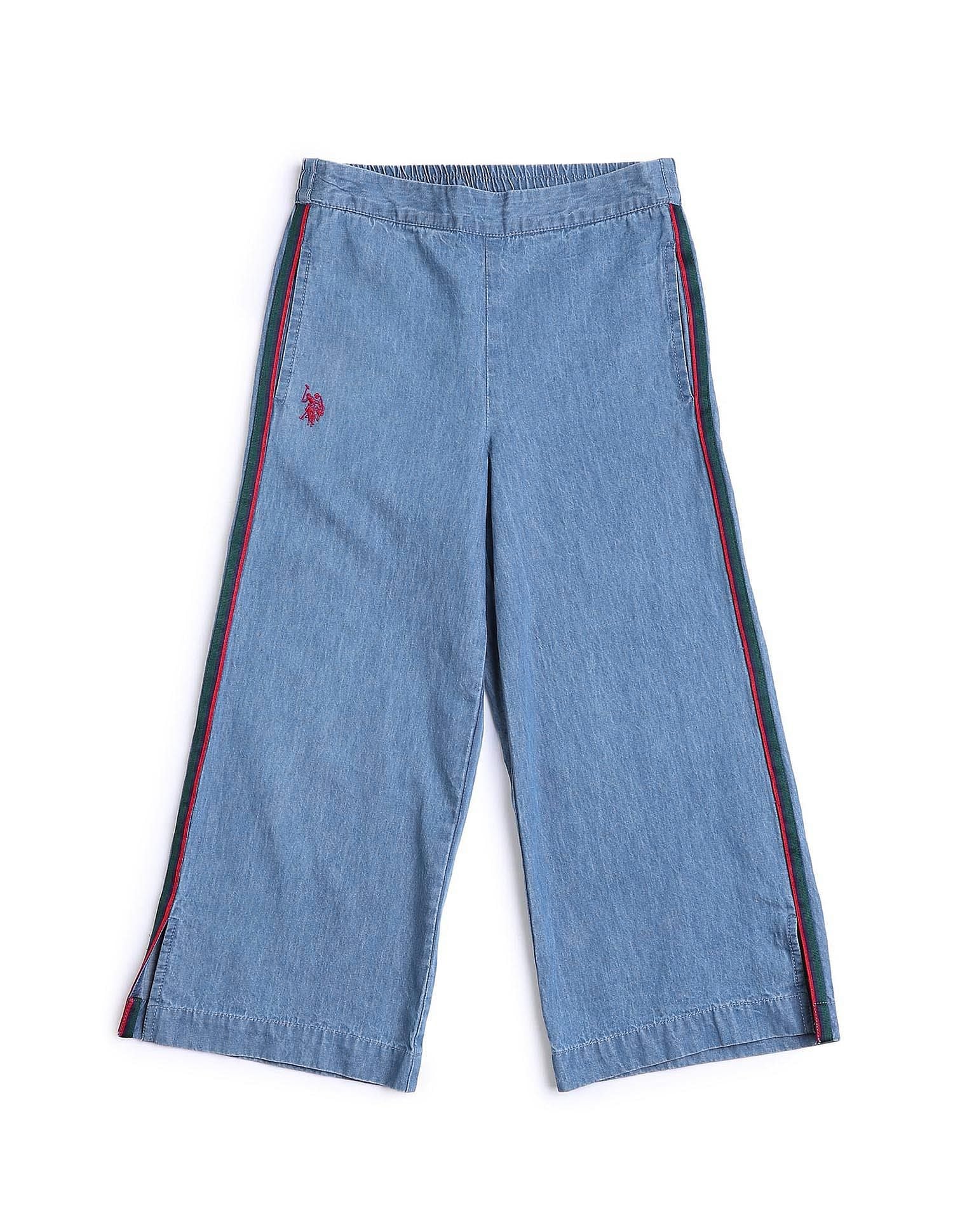 Girls Denim Solid Co-Ords Blue - U.S. POLO ASSN. | Large