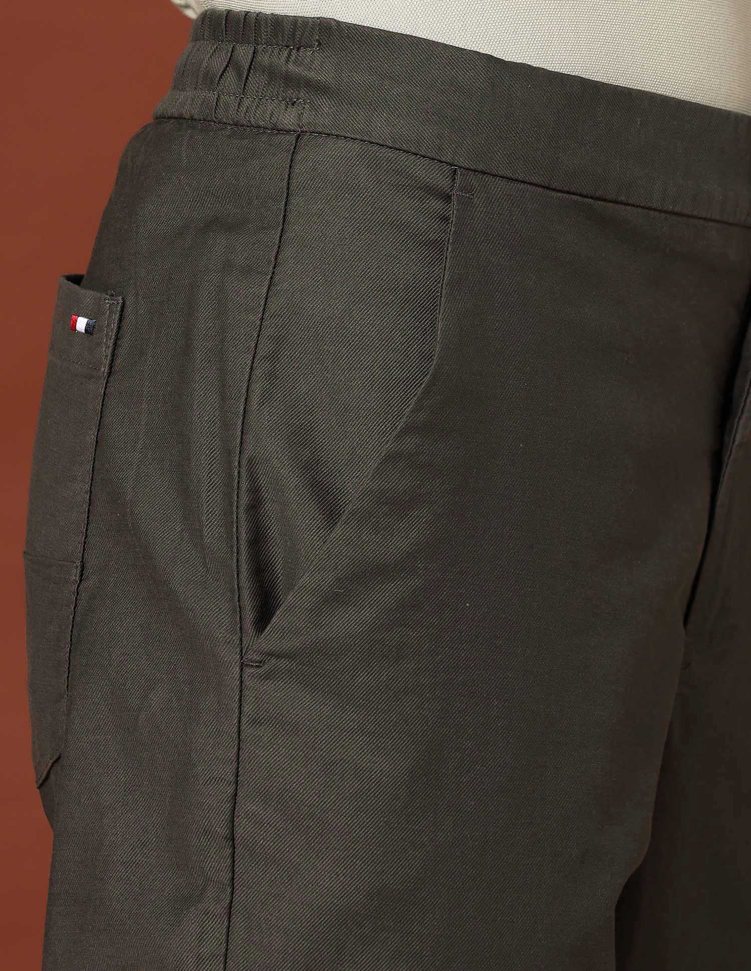 Riley Straight Fit Twill Trousers Olive - U.S. Polo Assn. India | Large