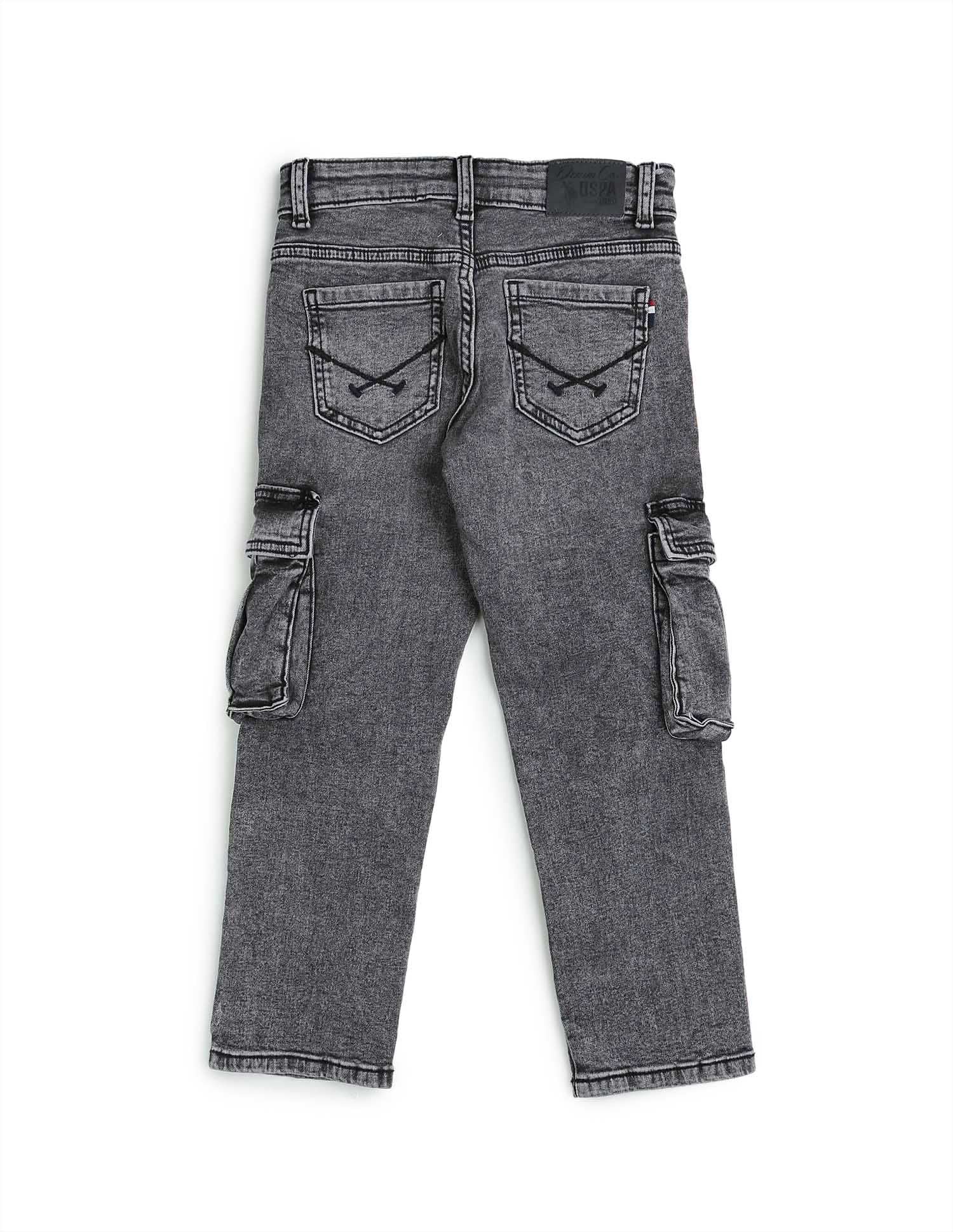 Boys Relaxed Fit Cargo Jeans Grey - U.S. POLO ASSN. | Large