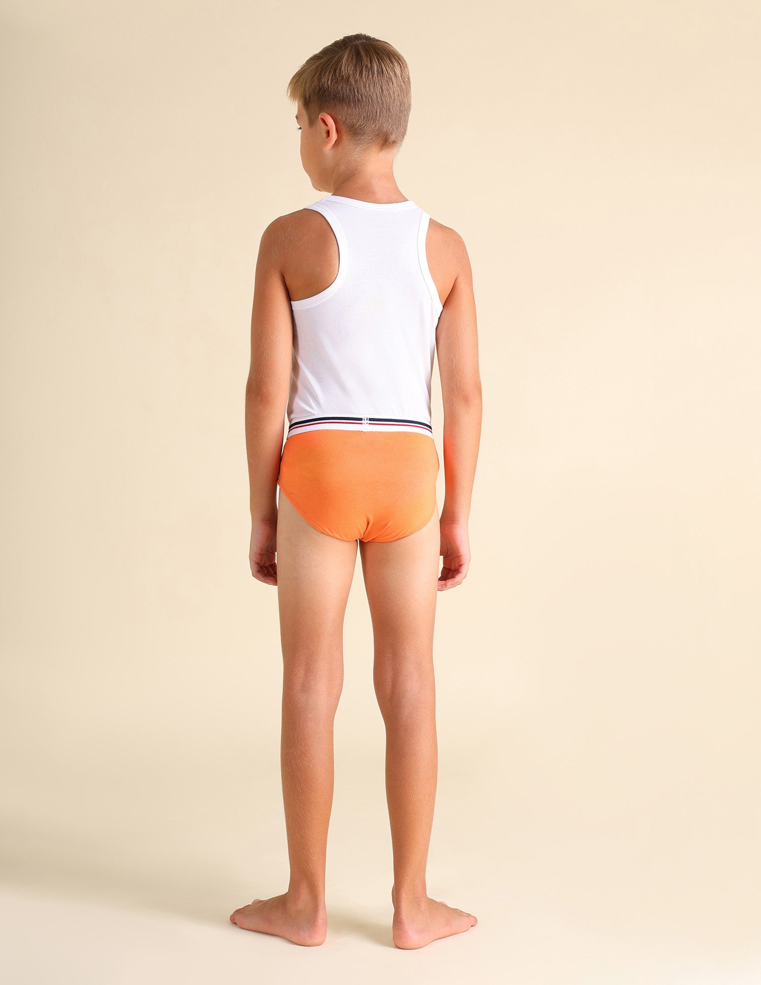 Mid Rise Cotton Spandex EKB03 Briefs - Pack Of 3 White, Yellow and Orange - U.S. POLO ASSN. | Large