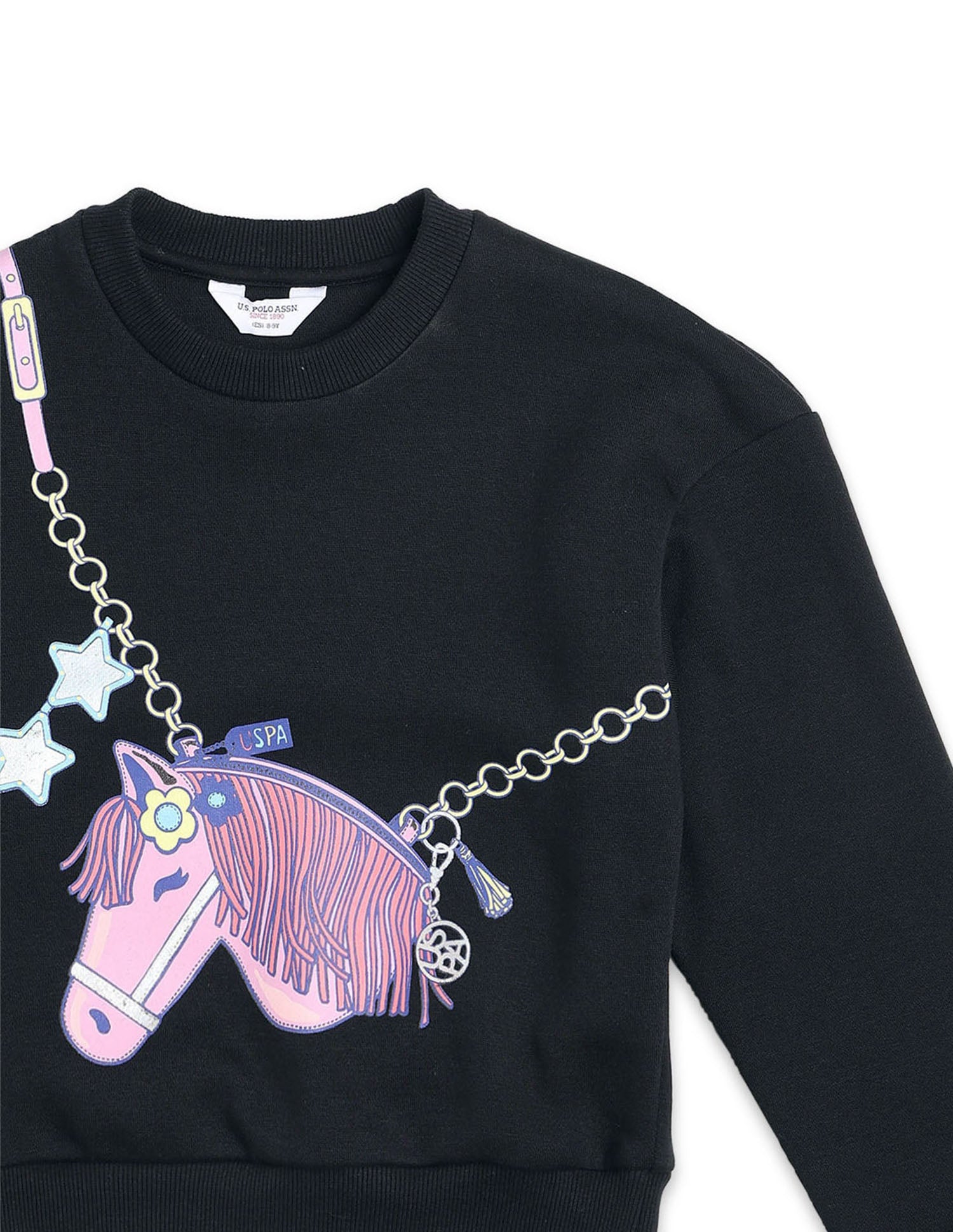 Graphic Printed Regular Fit Sweatshirt Black - U.S. POLO ASSN. | Large