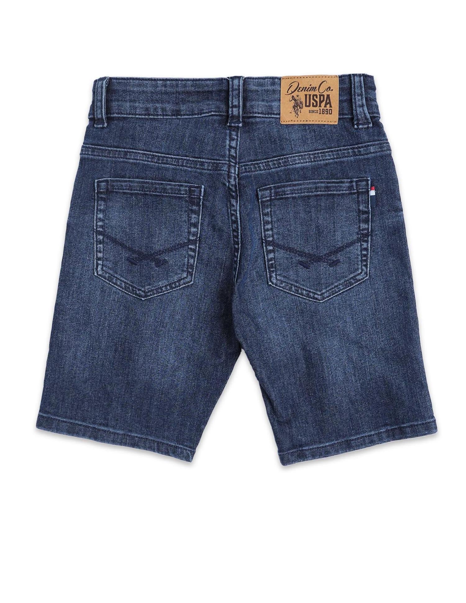 Boys Relaxed Fit Denim Shorts Dark Blue - U.S. POLO ASSN. | Large