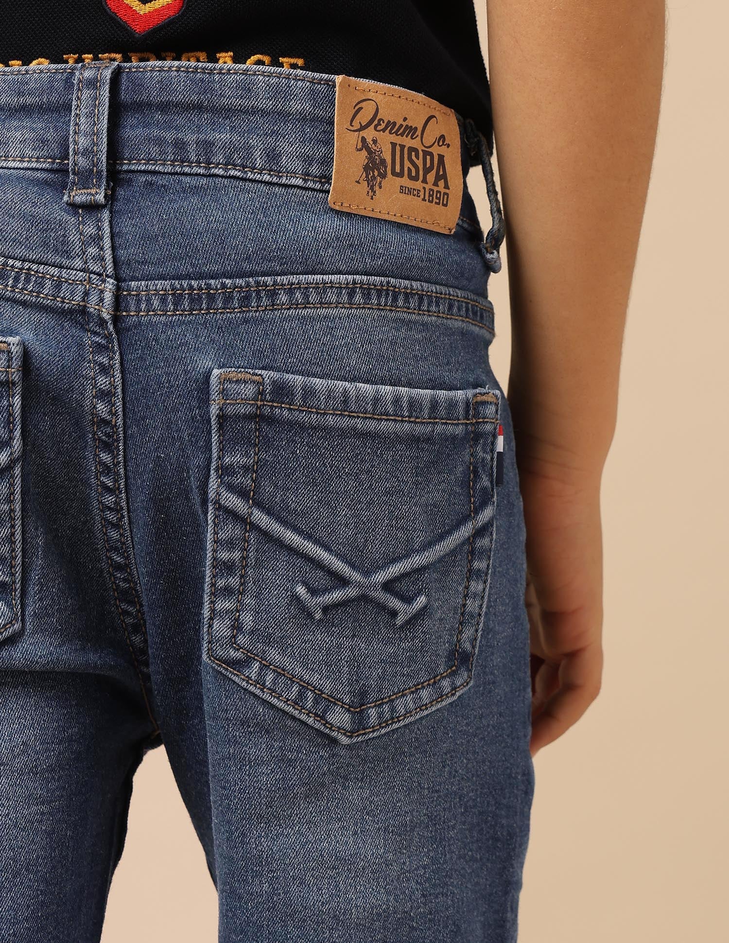 Boys Relaxed Fit Mid Rise Shorts Blue - U.S. POLO ASSN. | Large