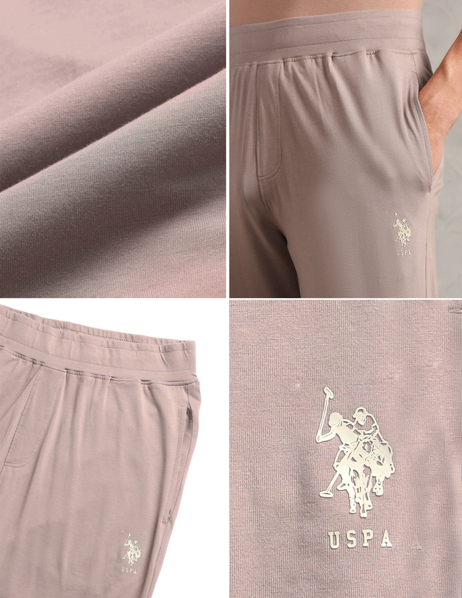 Relaxed Fit Breathable PR001-PL - Lounge Pants Pack Of 1 Stucco - U.S. Polo Assn. India | Large
