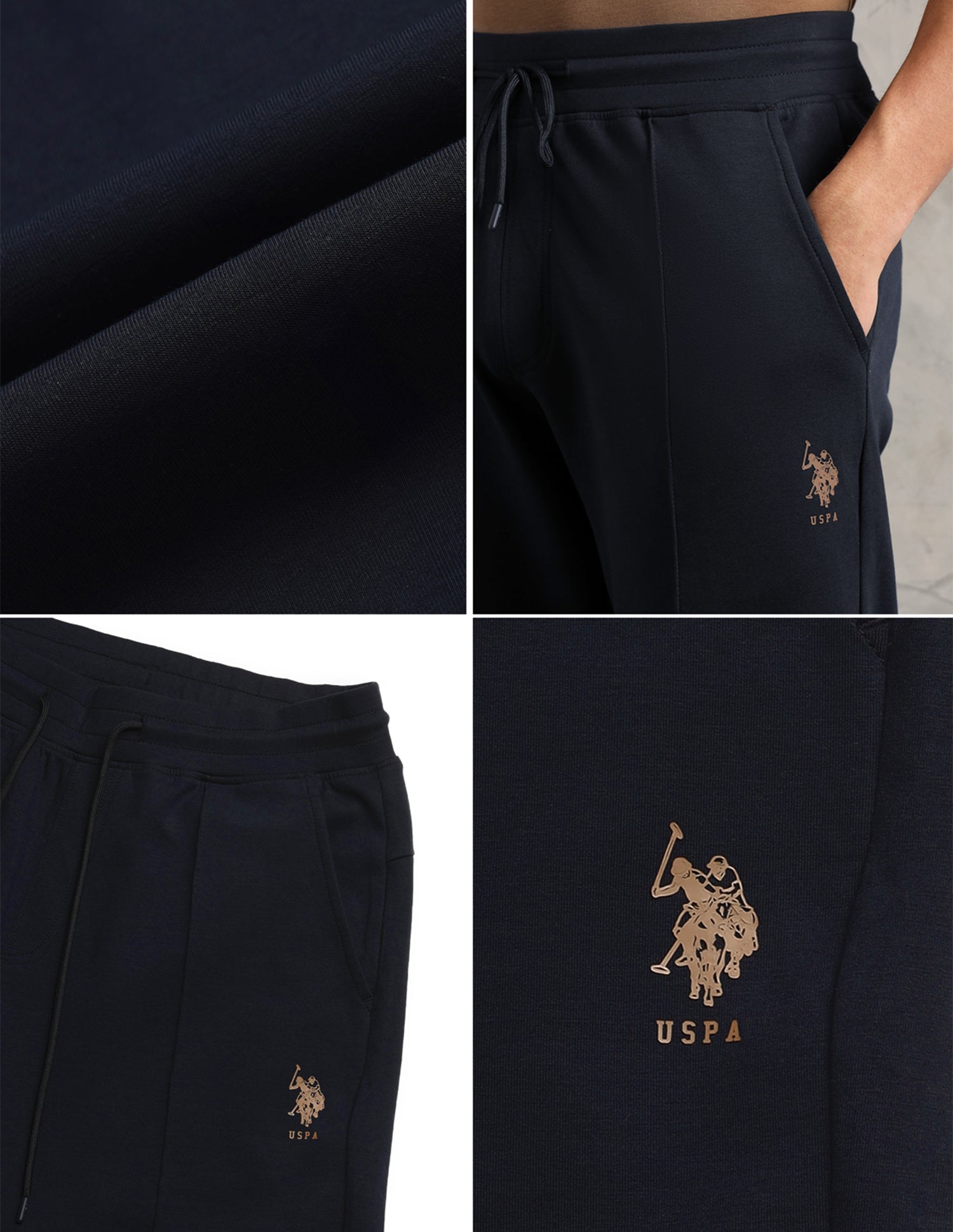 Cotton Stretch Mid Rise PR002-PL Lounge Pants - Pack Of 1 Navy - U.S. Polo Assn. India | Large