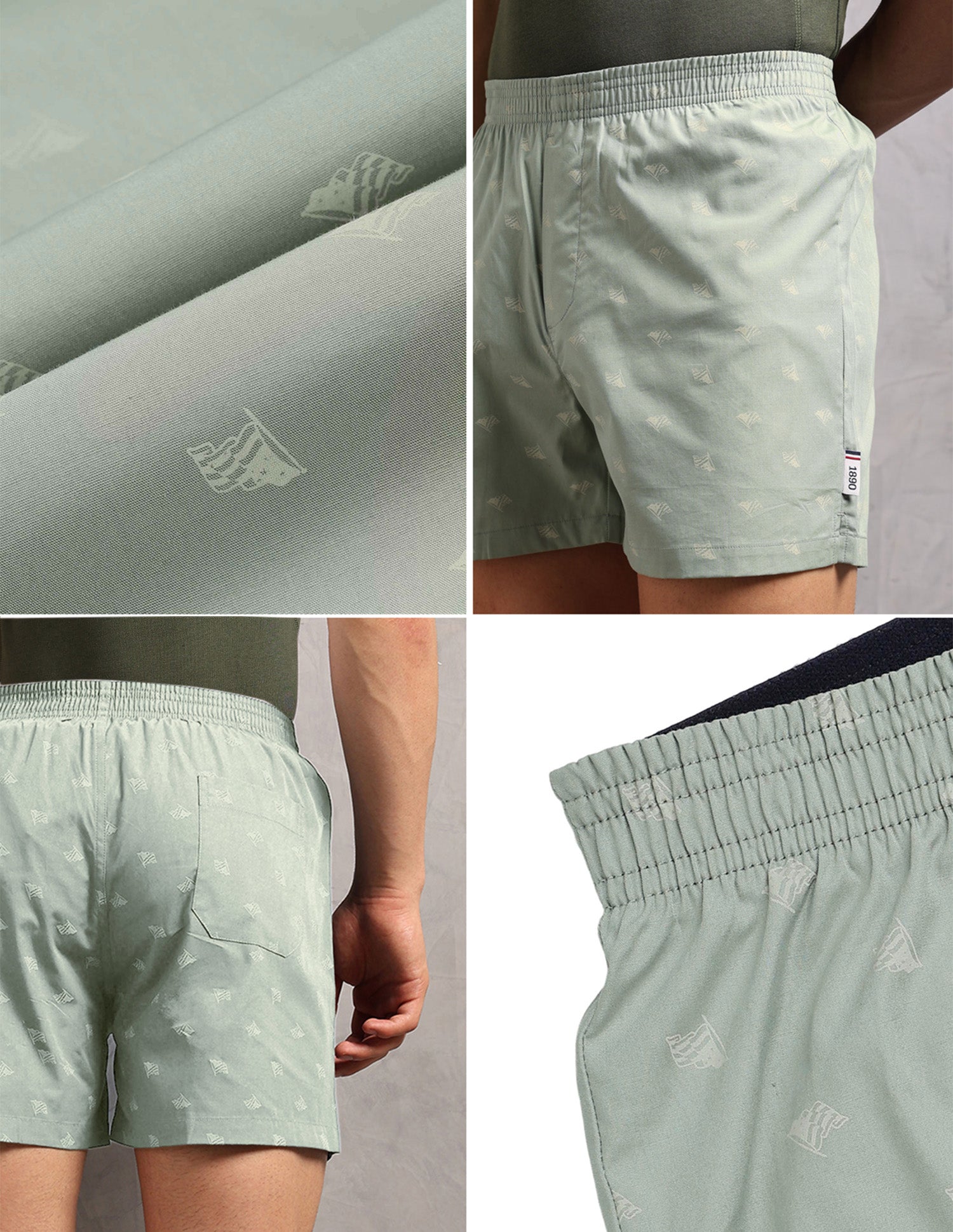 Printed Cotton OEX12 Boxers - Pack Of 1 Light Green - U.S. Polo Assn. India | Large