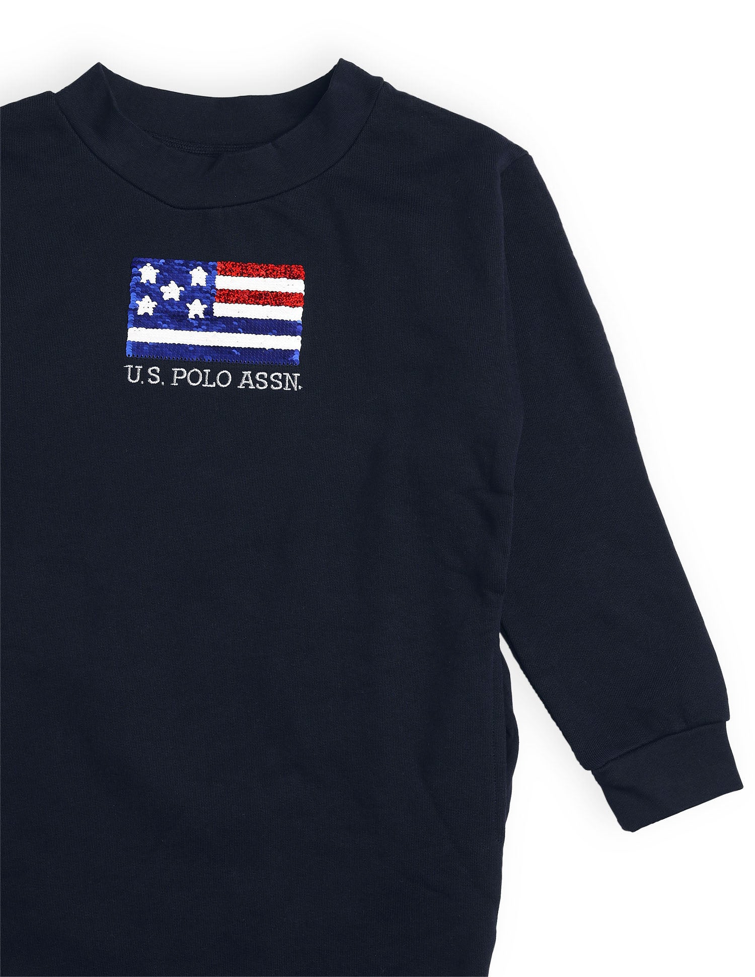 Girls Flip Sequin Sweat Dress Navy - U.S. POLO ASSN. | Large