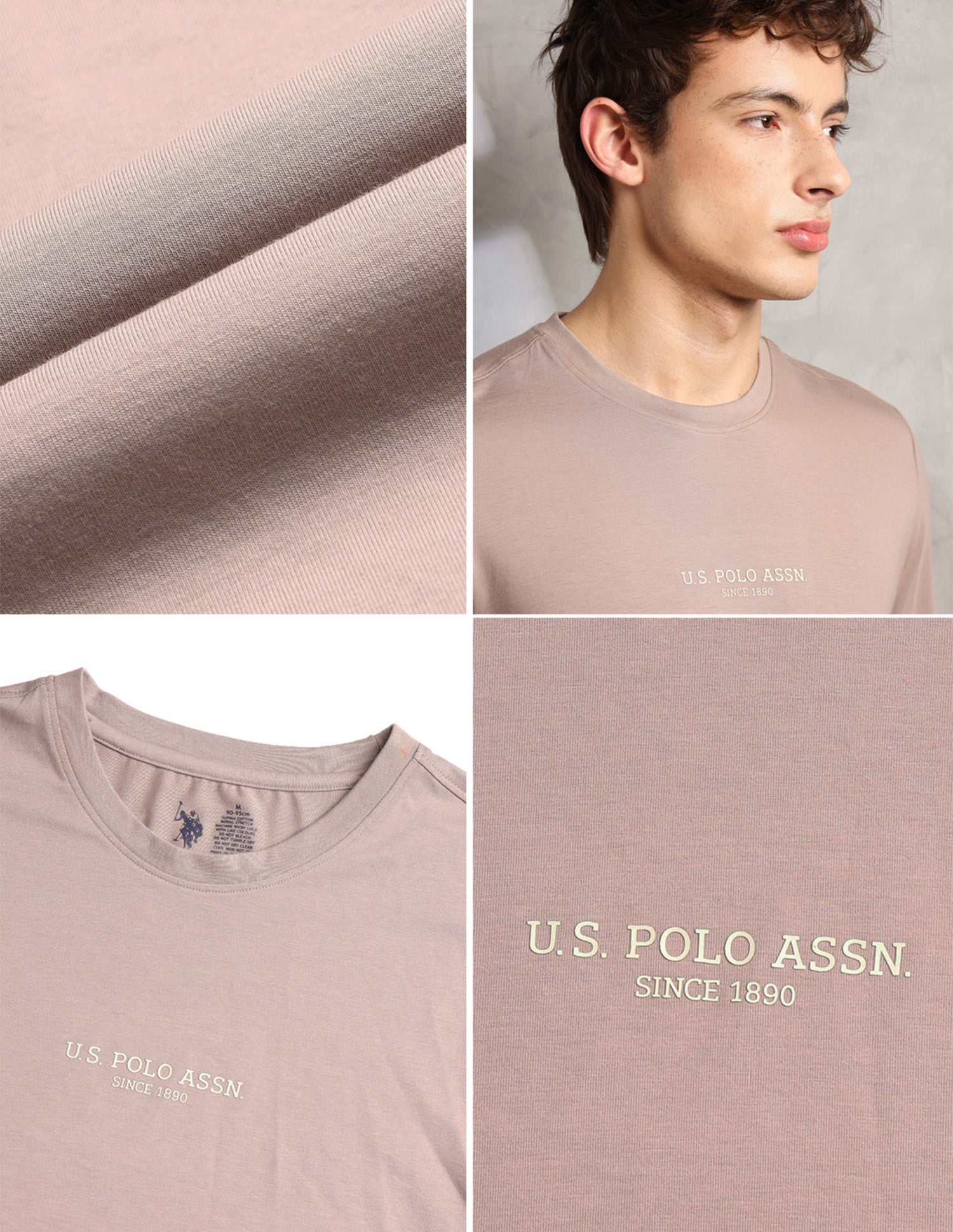 Brethable Full Sleeve PE006-PL Lounge T-Shirt - Pack Of 1 Stucco - U.S. Polo Assn. India | Large