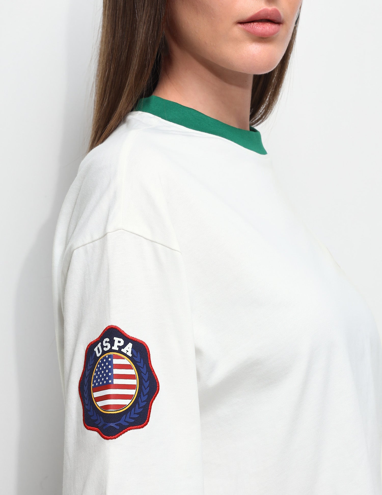 Solid Varsity Boxy Fit T-Shirt Off White - U.S. Polo Assn. India | Large
