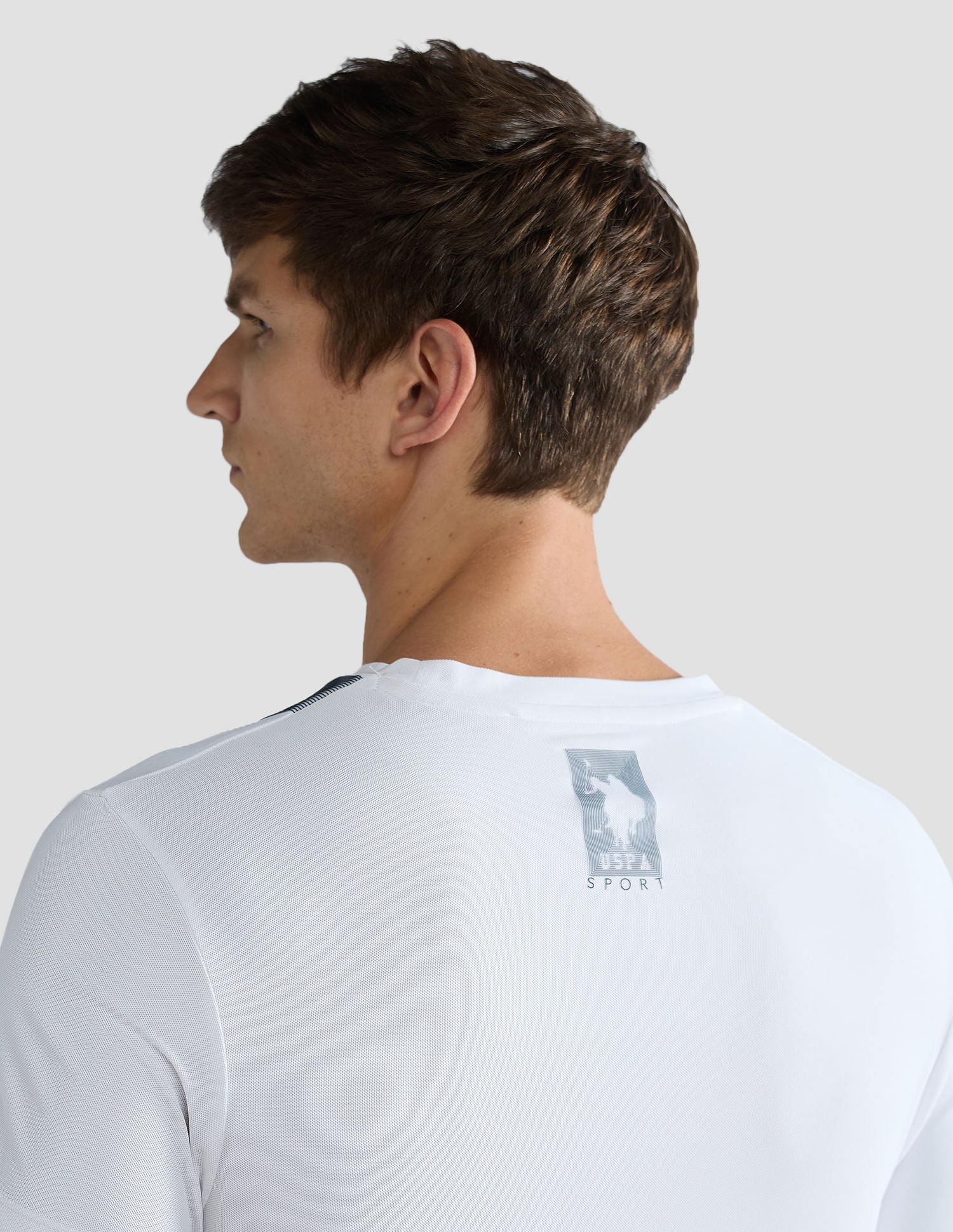Brand Stripe Honeycomb T-Shirt White - U.S. Polo Assn. India | Large