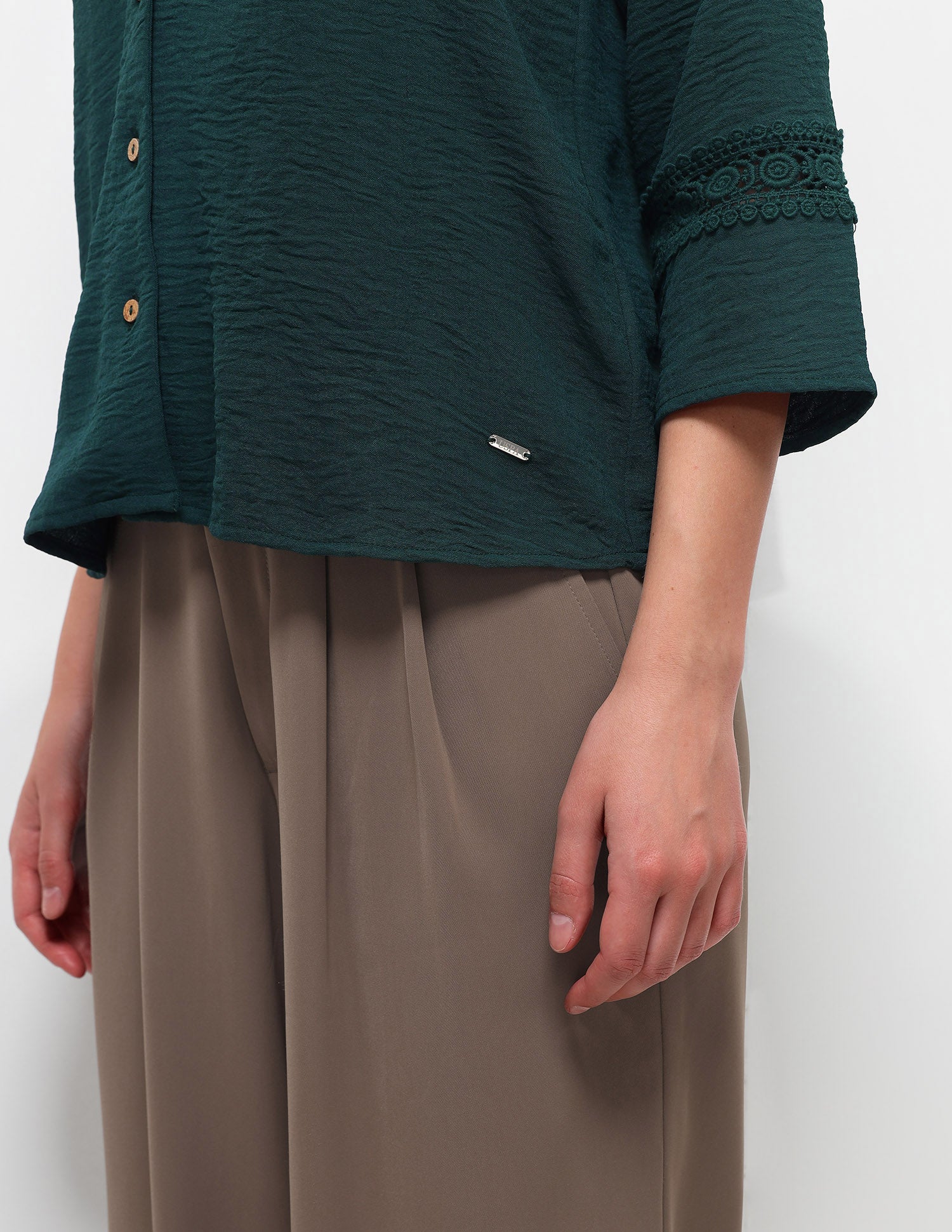 Relaxed Fit V-Neck Top Green - U.S. Polo Assn. India | Large