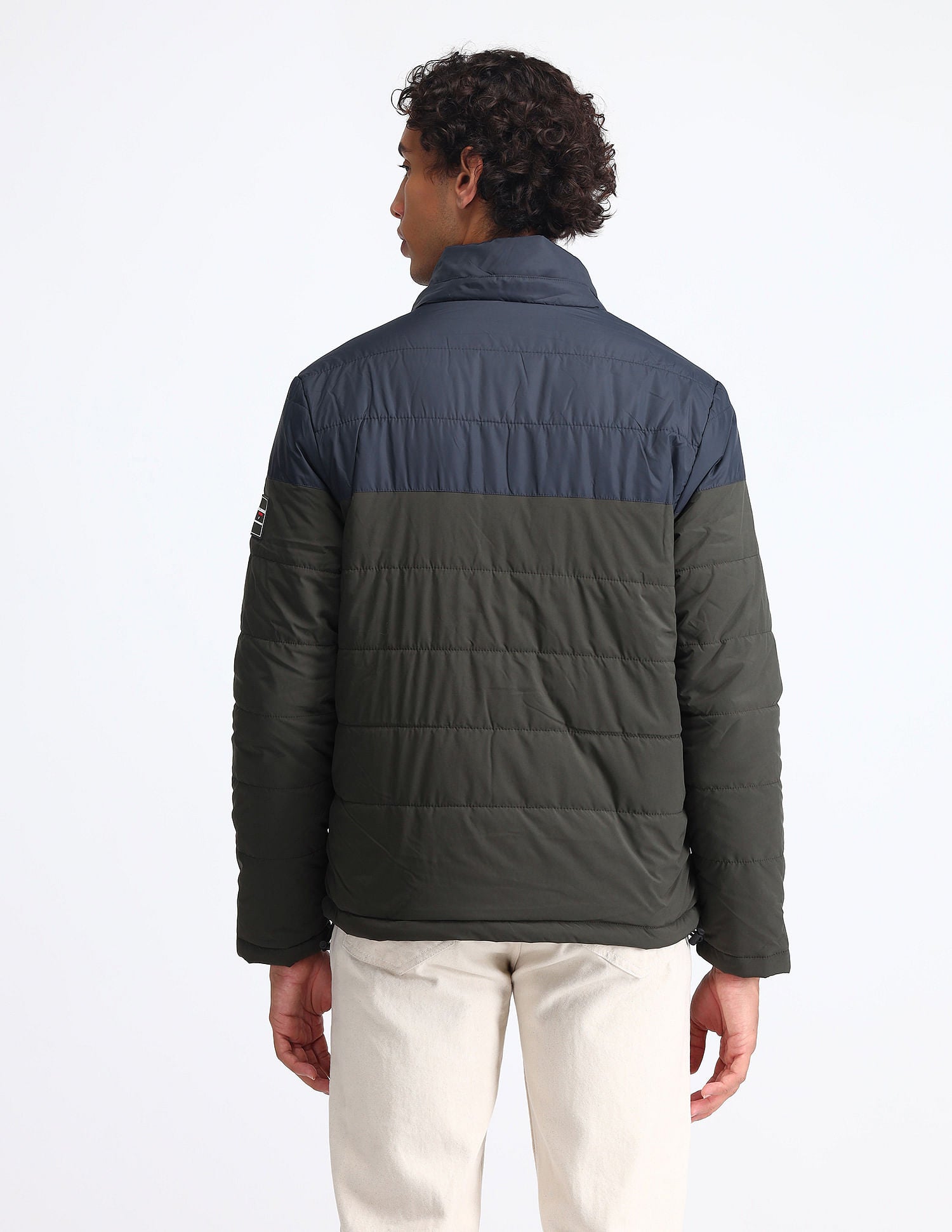 Regular Fit Colourblocked Padded Jacket Navy - U.S. Polo Assn. India | Large
