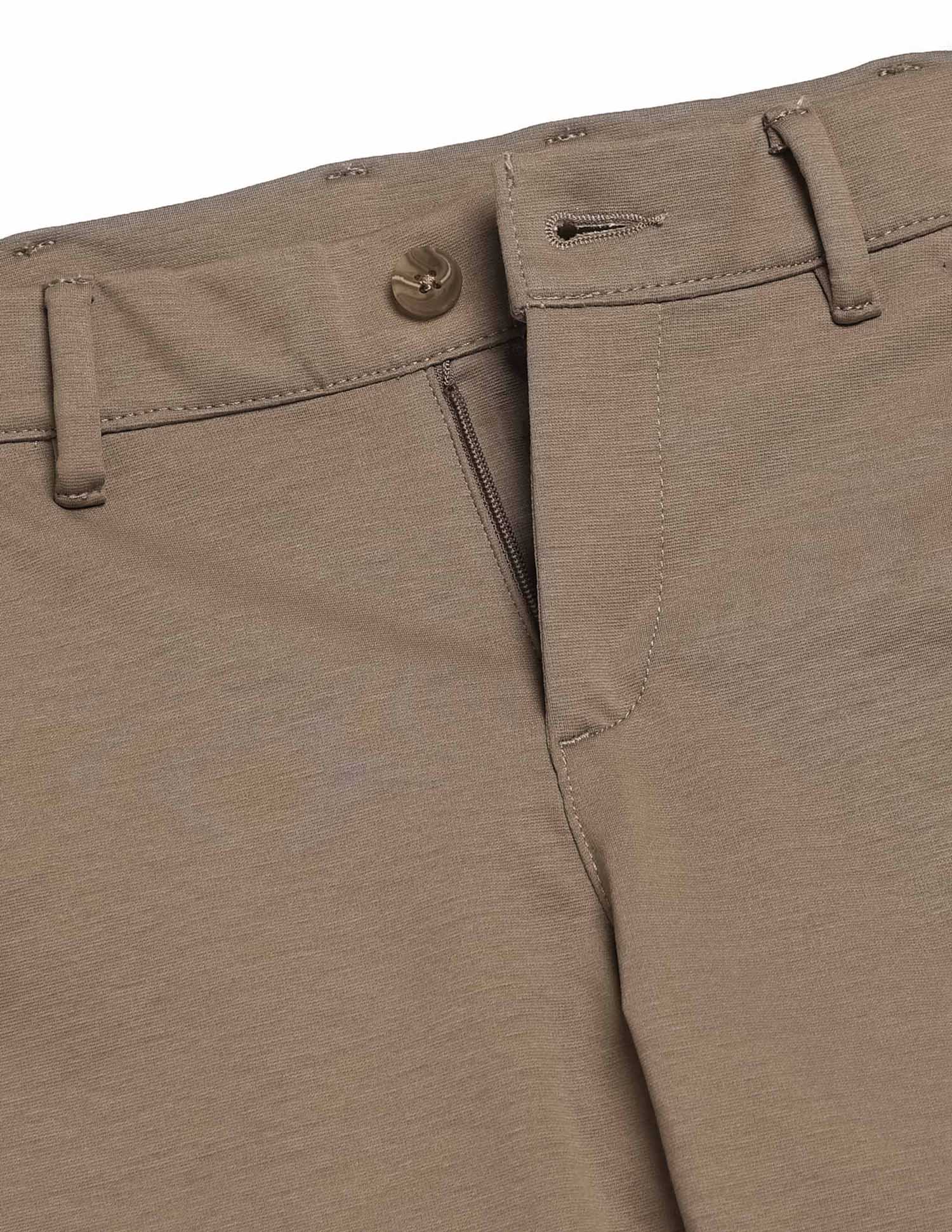 Boys Solid Slim Fit Trousers Khaki - U.S. POLO ASSN. | Large