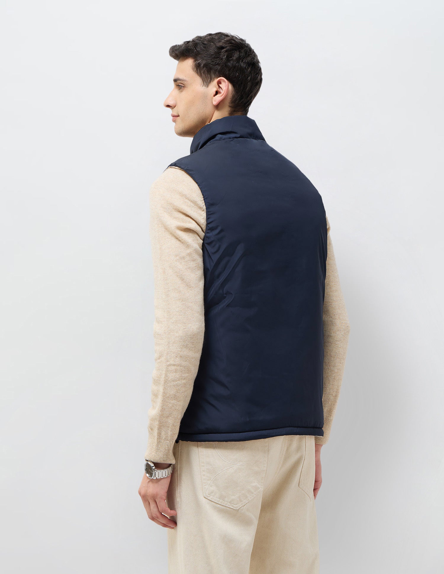 Solid Regular Fit Reversible Jacket Beige - U.S. POLO ASSN. | Large