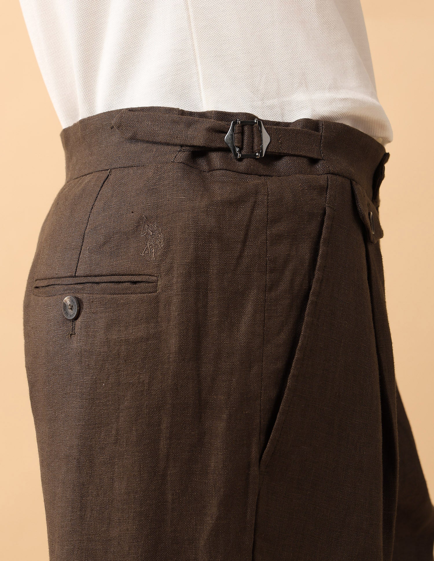 Pacho X High Rise Riley Straight Fit Trouser Coffee - U.S. Polo Assn. India | Large