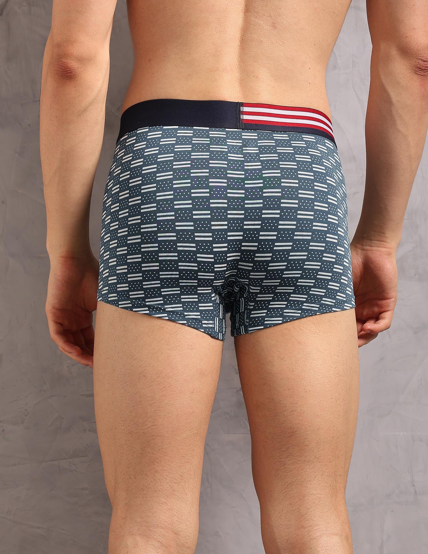 Printed Low Rise OET20 Trunks - Pack Of 3 Orion Blue, Sea and Asphalight - U.S. Polo Assn. India | Large