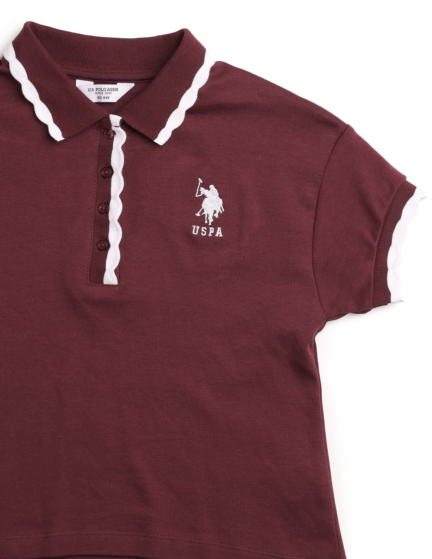Girls Solid Boxy Fit Top Burgundy - U.S. POLO ASSN. | Large