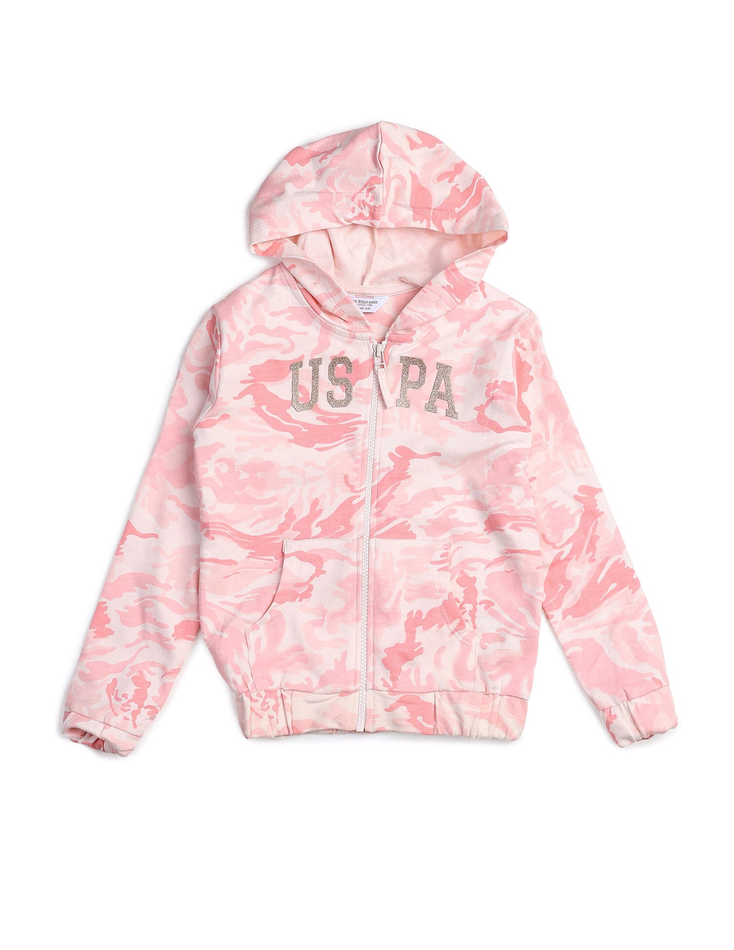 Girls Hooded Cotton Sweatshirt Pink - U.S. POLO ASSN. | Large